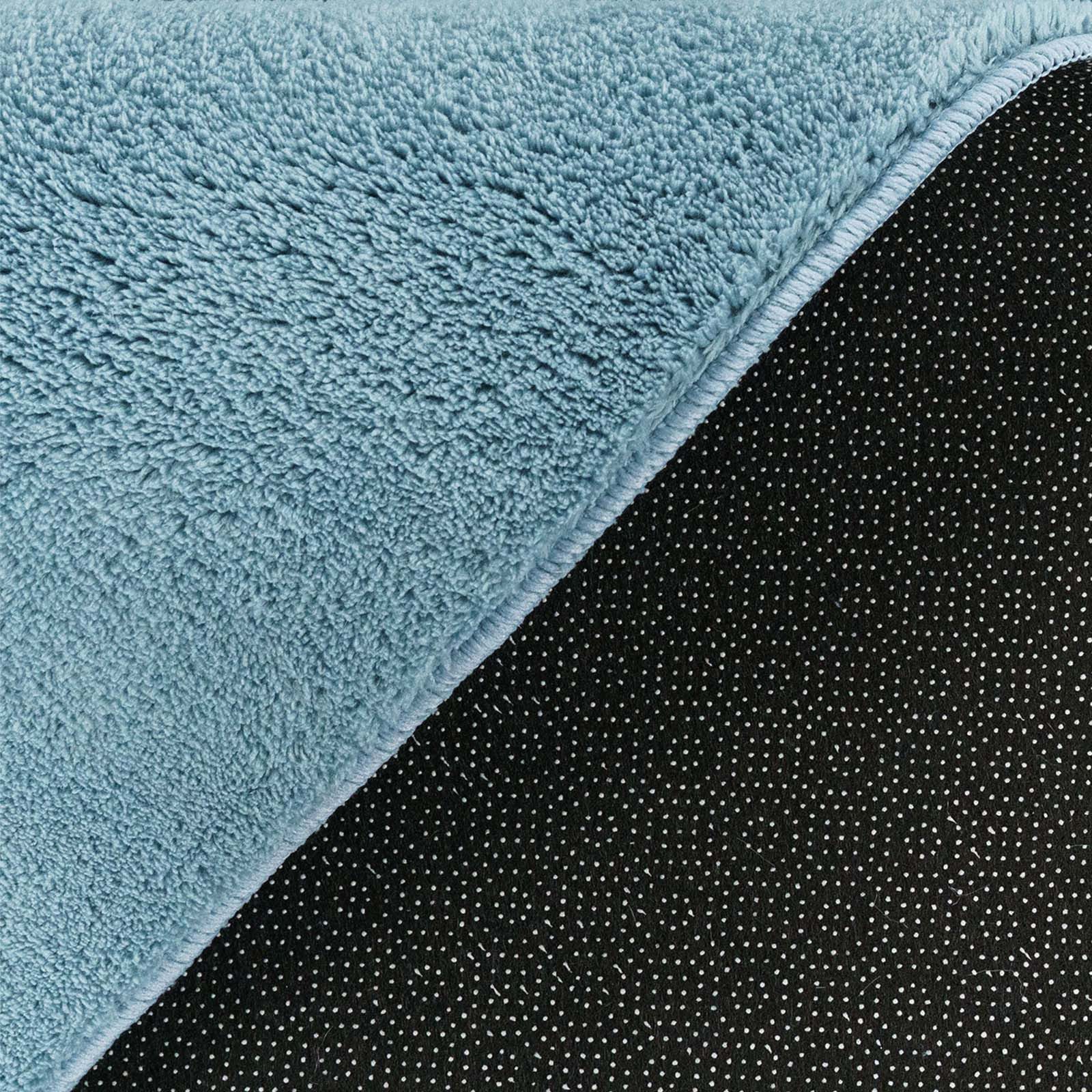 TaCa Home Teppich Supersoft Kurzflor-Teppich Uni, rechteckig, Höhe: 14 mm, Wohnzimmer Schlafzimmer Esszimmer, new hellblau - 50 x 80 cm – Bild 4 von 5