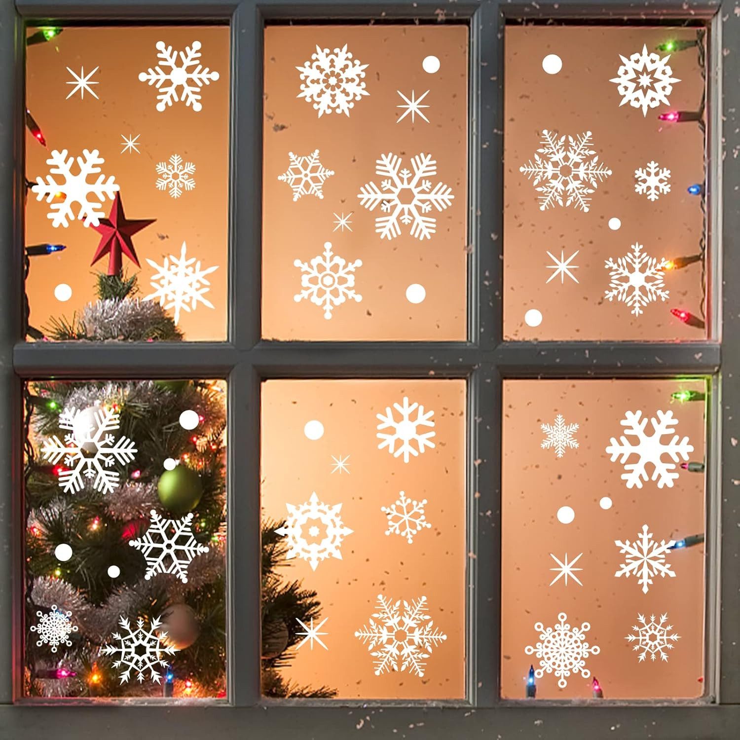 Coonoor Fenstersticker Fensteraufkleber Weihnachten Schneeflocken Weihnacht günstig online kaufen