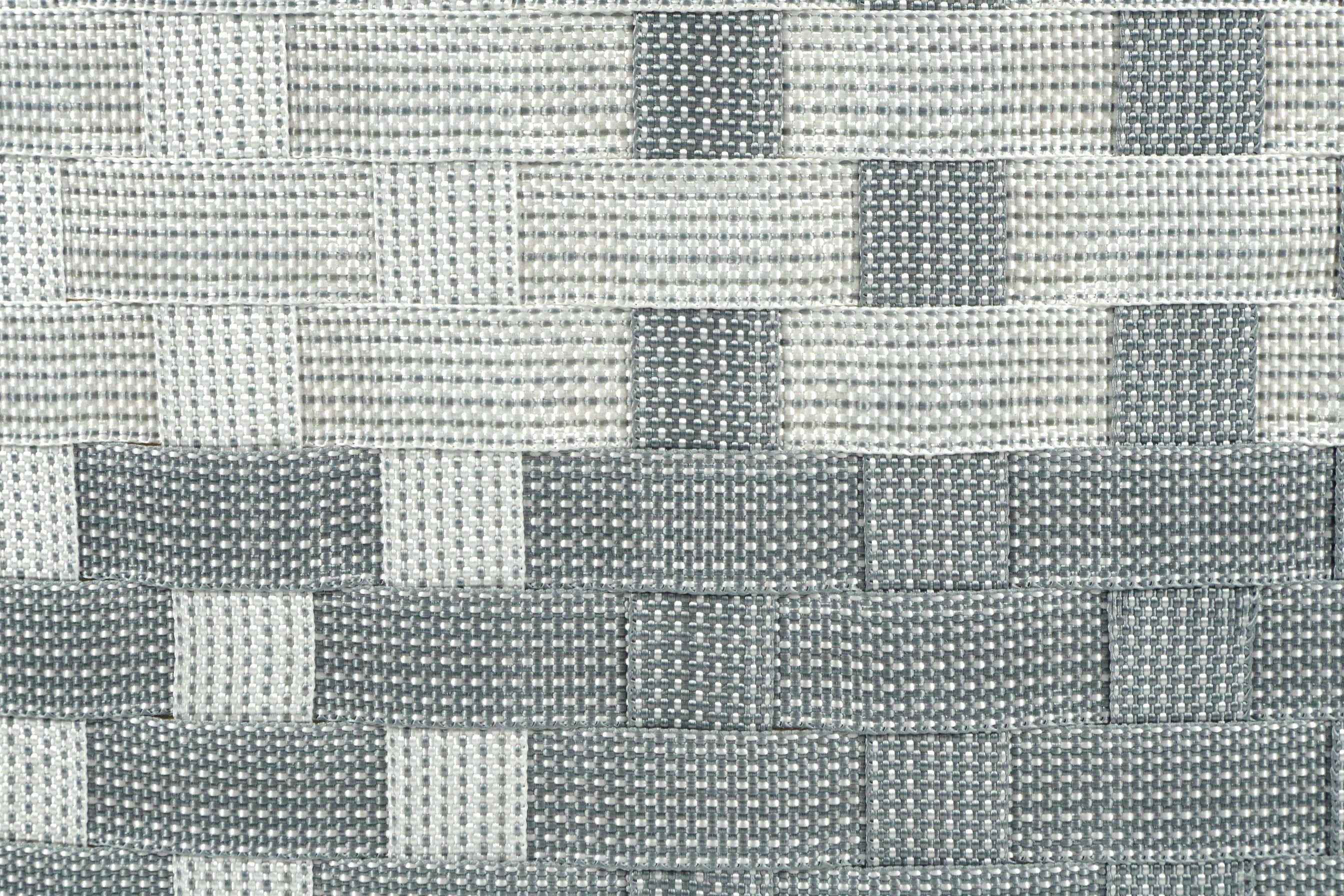 Kobolo Wäschekorb Wäschebehälter - Nylon - weiß-grau - 44x32x52cm (mit Deckel)