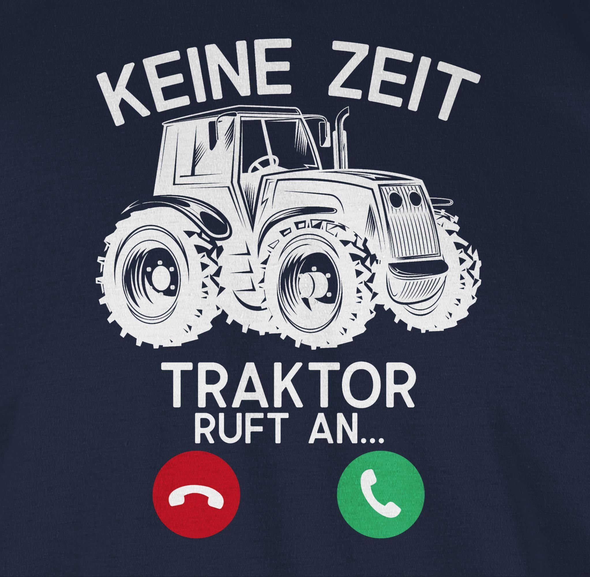 Zeit 2 an Traktor - Navy Fahrzeuge Keine Shirtracer weiß - T-Shirt Blau ruft
