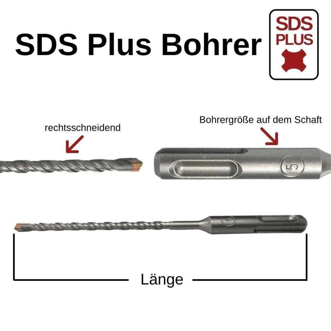 KLASEBO® Hammerbohrer Hammerbohrer für SDS-PLUS 4-Schneider Ø 15,0mm x 160mm Länge