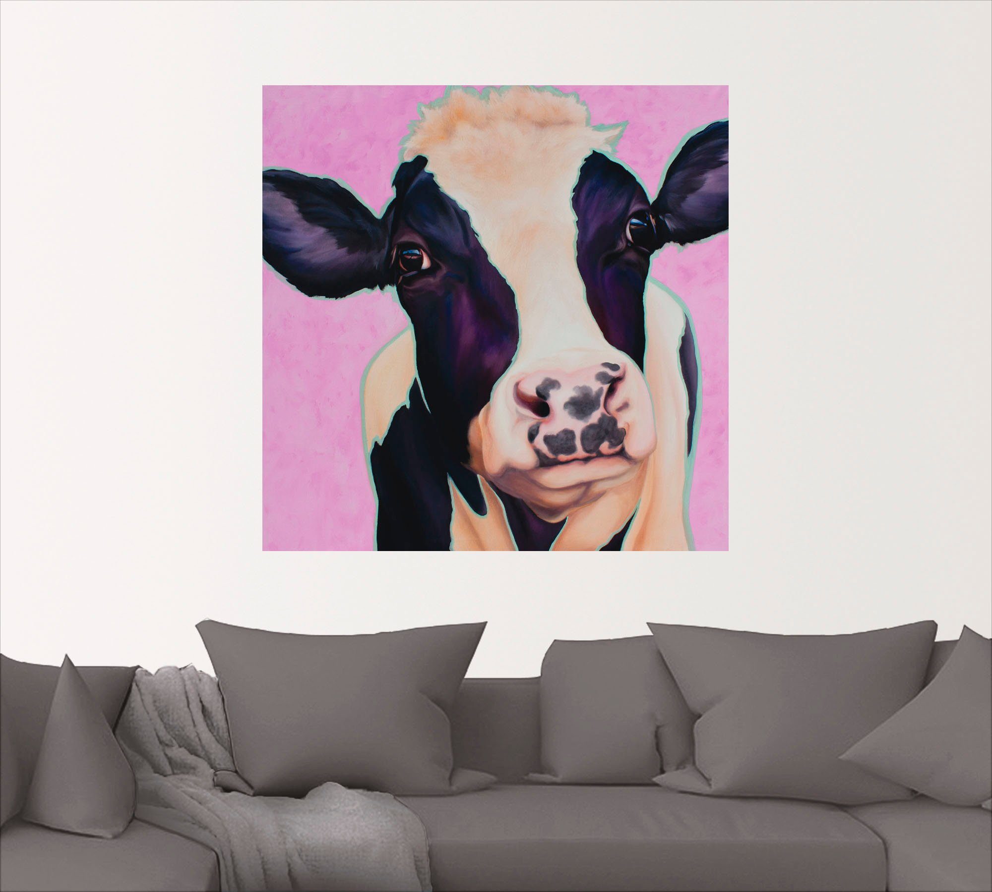 Artland Wandbild Kuh Lotte, Haustiere versch. als oder in Leinwandbild, (1 St), Poster Größen Wandaufkleber