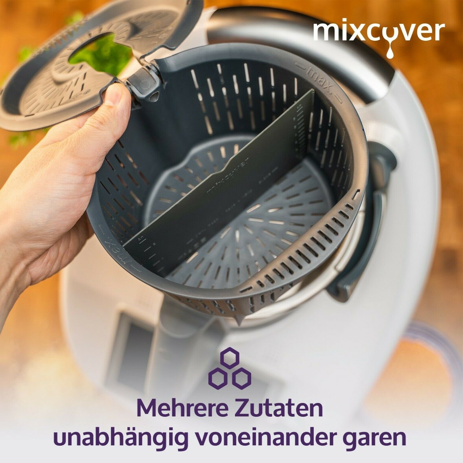 Mixcover Küchenmaschinen-Adapter mixcover Garkorbteiler für