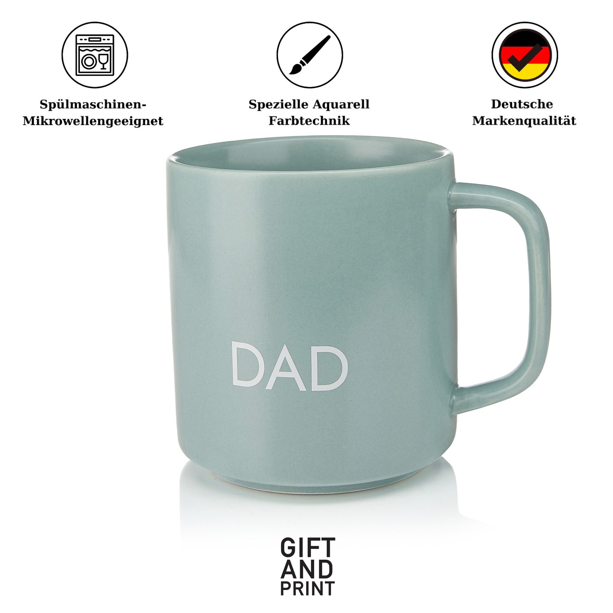 Giftandprint Tasse Vatertag Color Mug Dad Ohne Henkel Geschenke für Papa, Keramik, Ink- Geschenkbox, Vatertag geschenke für männer Papa