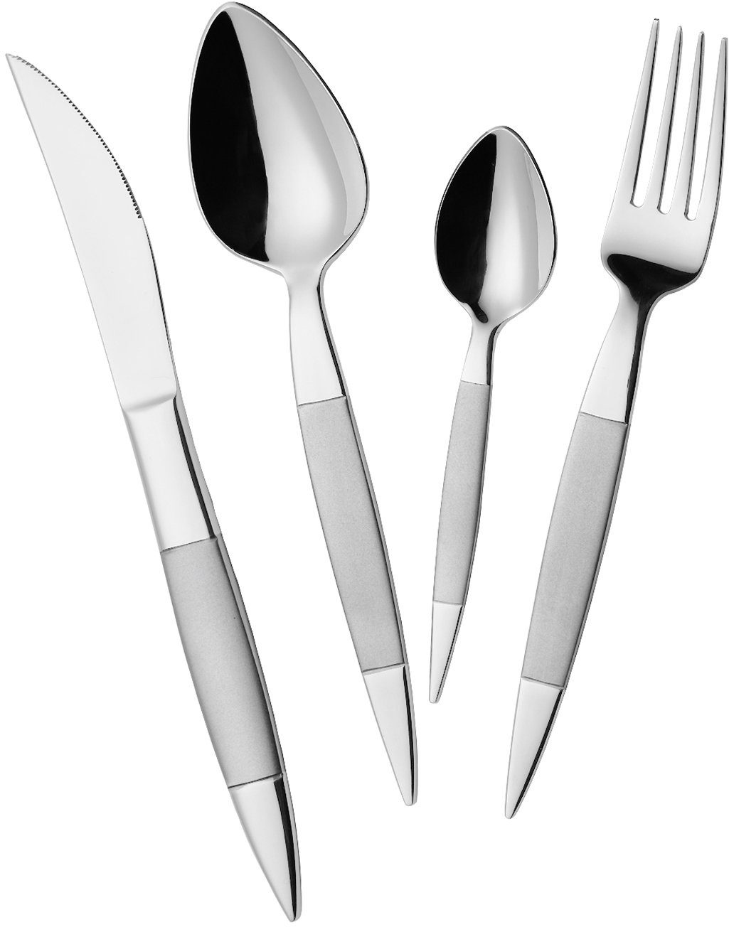 Mulex Besteck-Set Miami (30-tlg), 6 Personen, Edelstahl 18/0, teilsatiniert