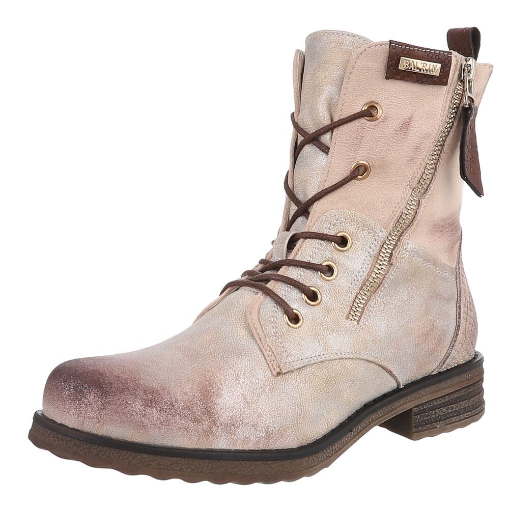 Ital-Design Modischer Damenstiefel mit Schnürung und Reißverschluss Stiefel günstig online kaufen