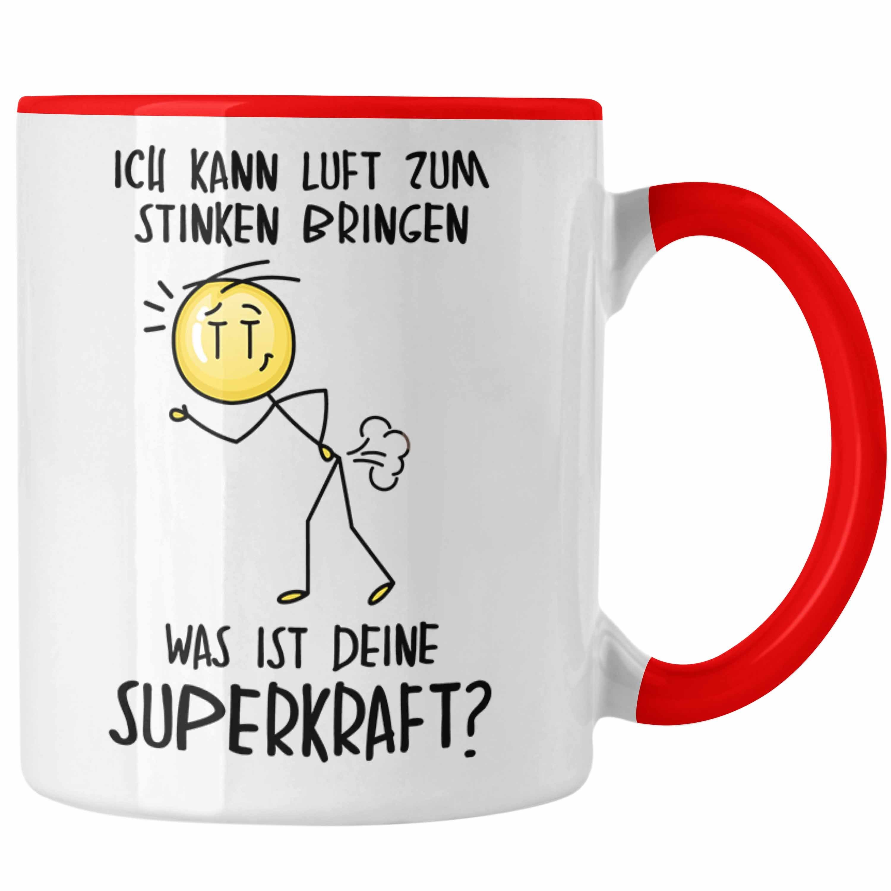 Tasse Tasse Spruch Pupsen Pupsen Geschenkidee Furzen Lustig Trendation Rot Geschenk Grafik