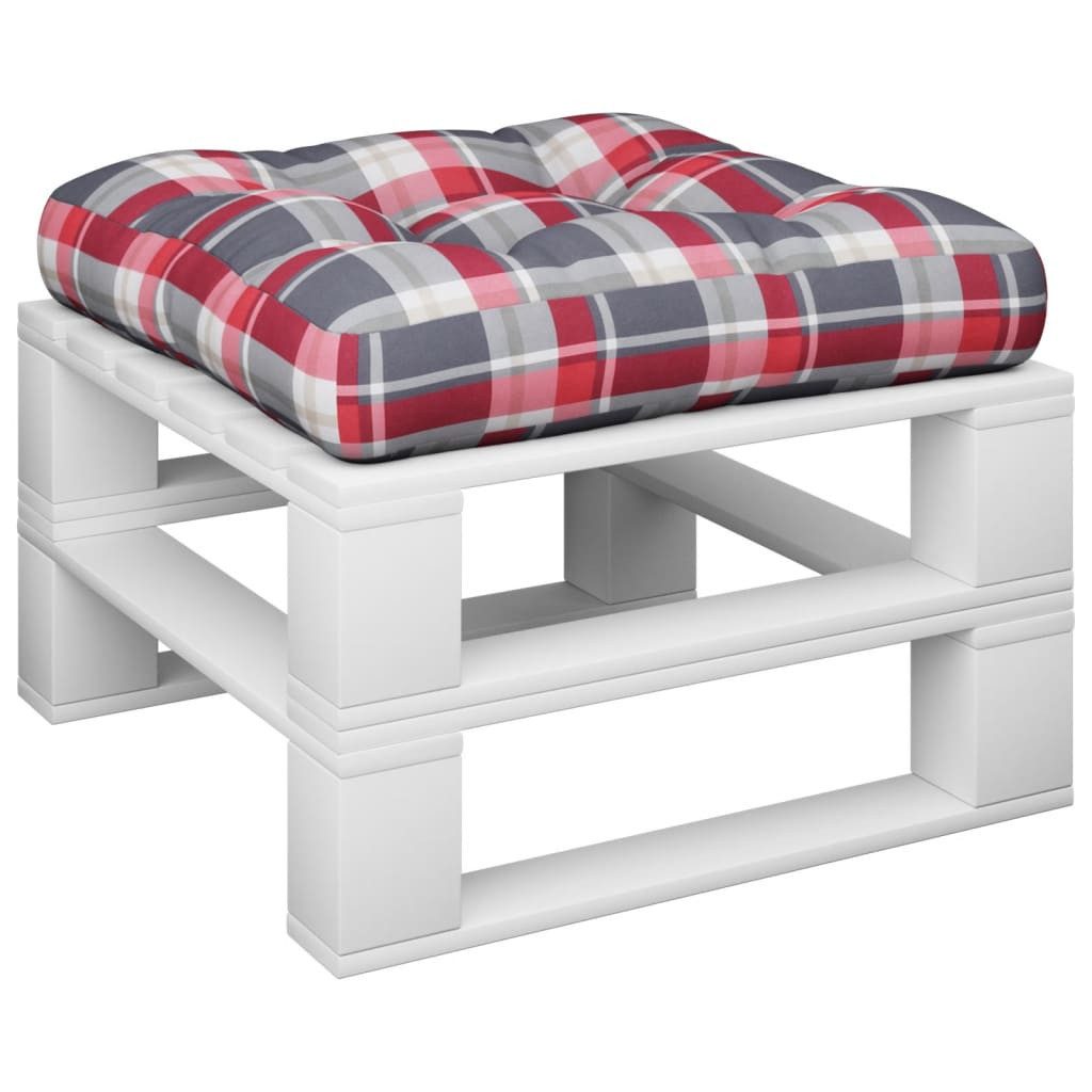 vidaXL Sitzauflage Palettenkissen Rot Kariert 58x58x10 günstig online kaufen