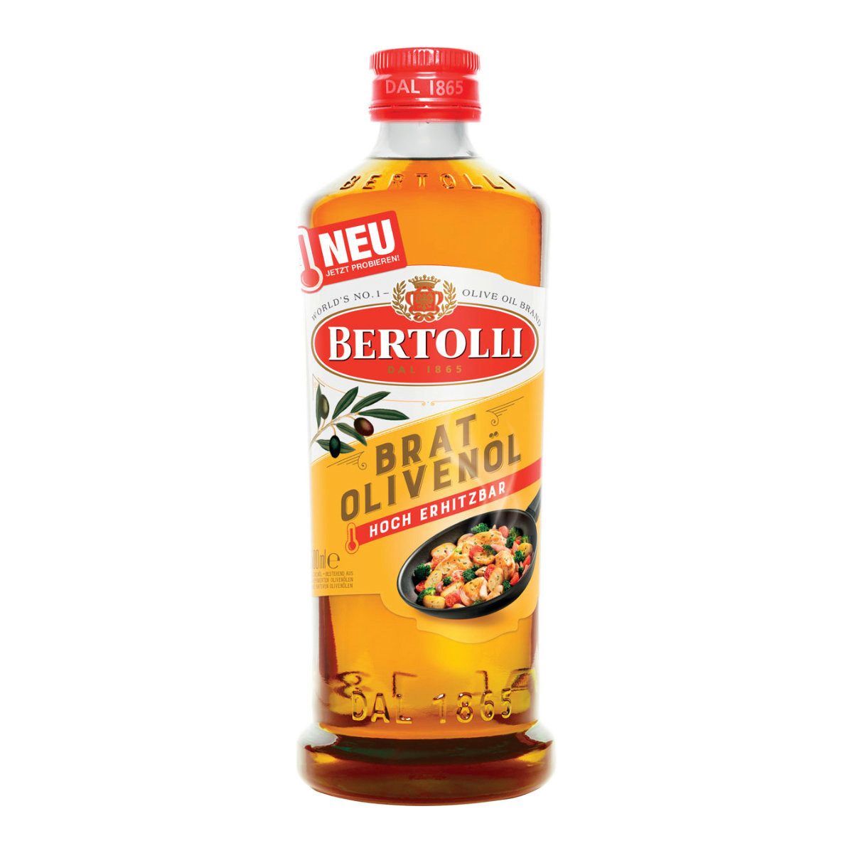 BERTOLLI Speiseöl, Bertolli Brat Olivenöl hoch erhitzbar raffiniert gefiltert 500ml