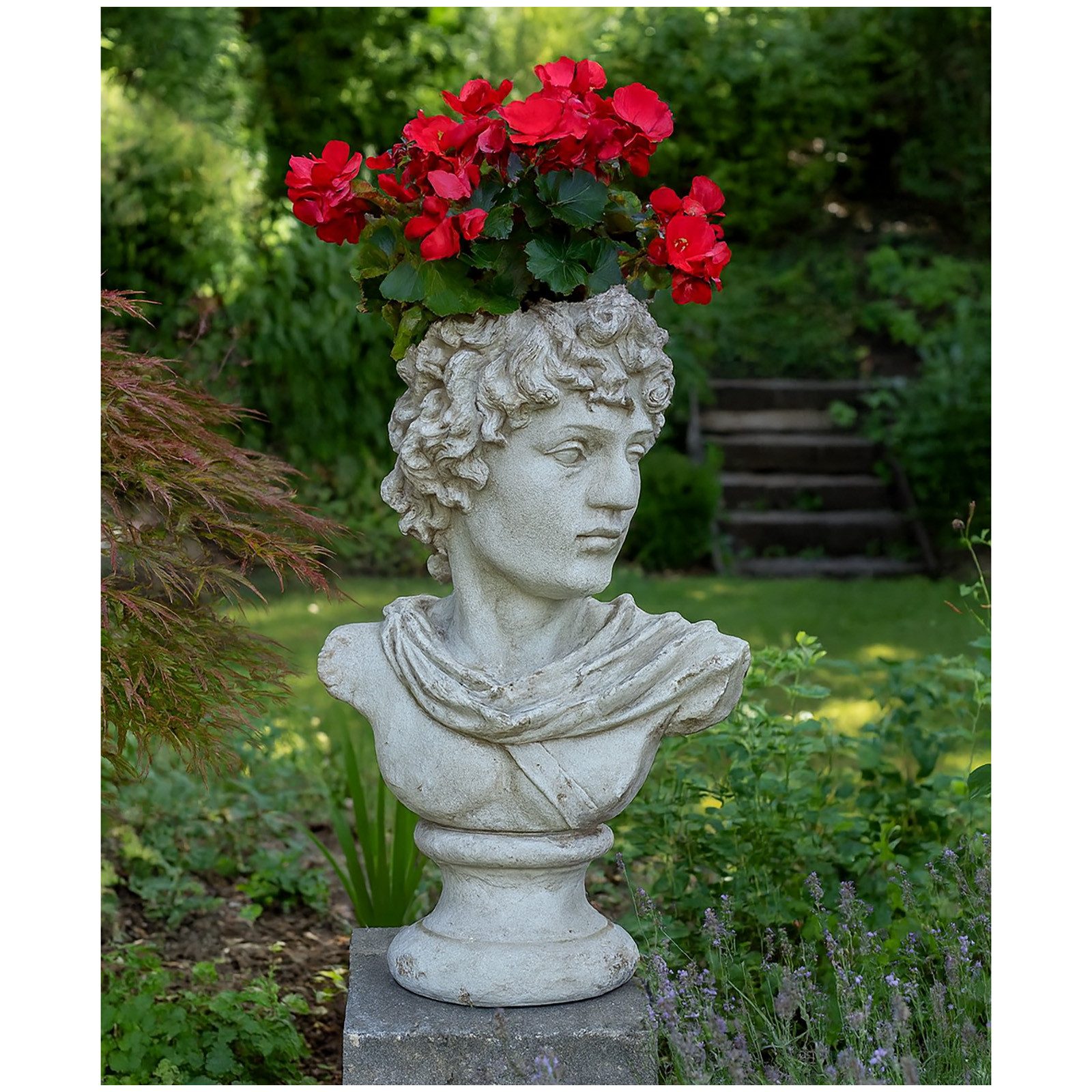 HTI-Living Pflanzkübel Pflanzgefäß Apollon Büste Ares (Stück, 1 St., 1 Pflanzgefäß), Pflanzkübel Gartendeko Antike