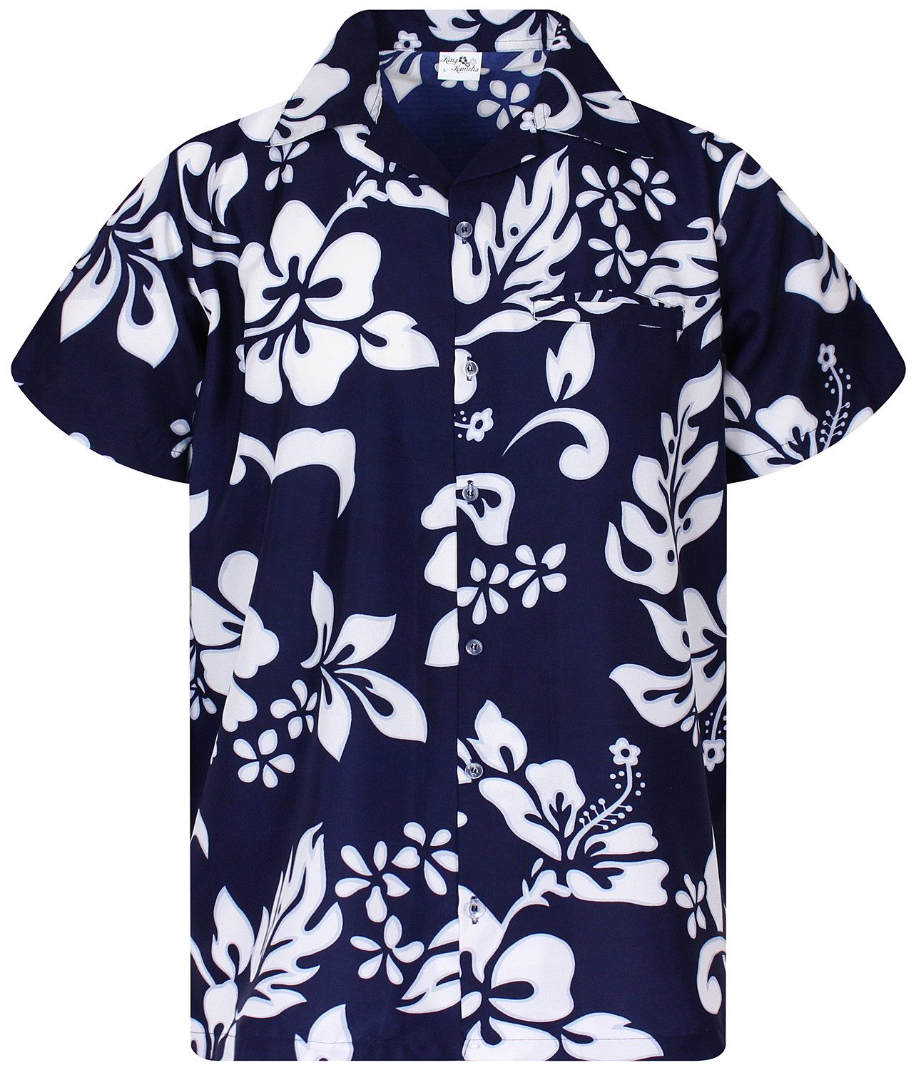 King Kameha Hawaiihemd Hibiscus Übergrößen 7XL-12XL Kurzarm Front-Tasche St günstig online kaufen