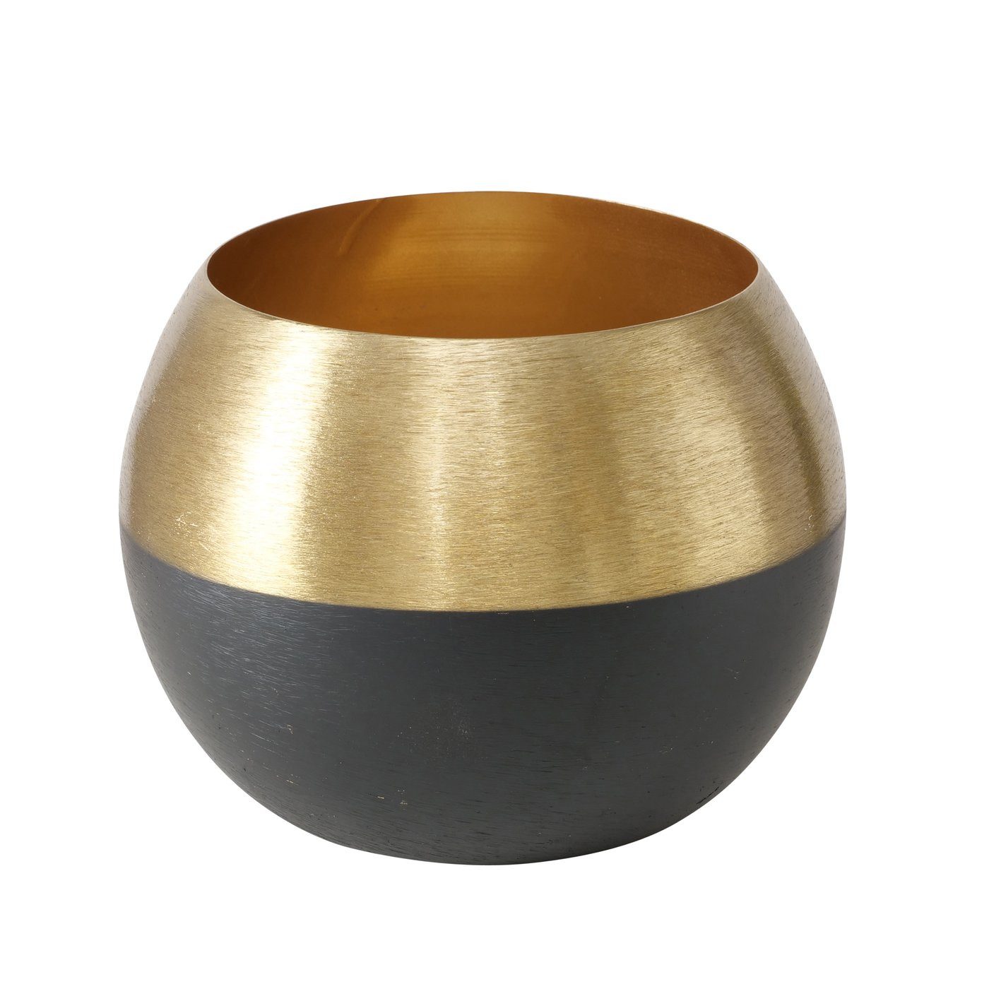 BOLTZE Windlicht Boltze Windlicht Anelo, 16,5 cm hoch, Gold/Schwarz, 2052031 (1 St)