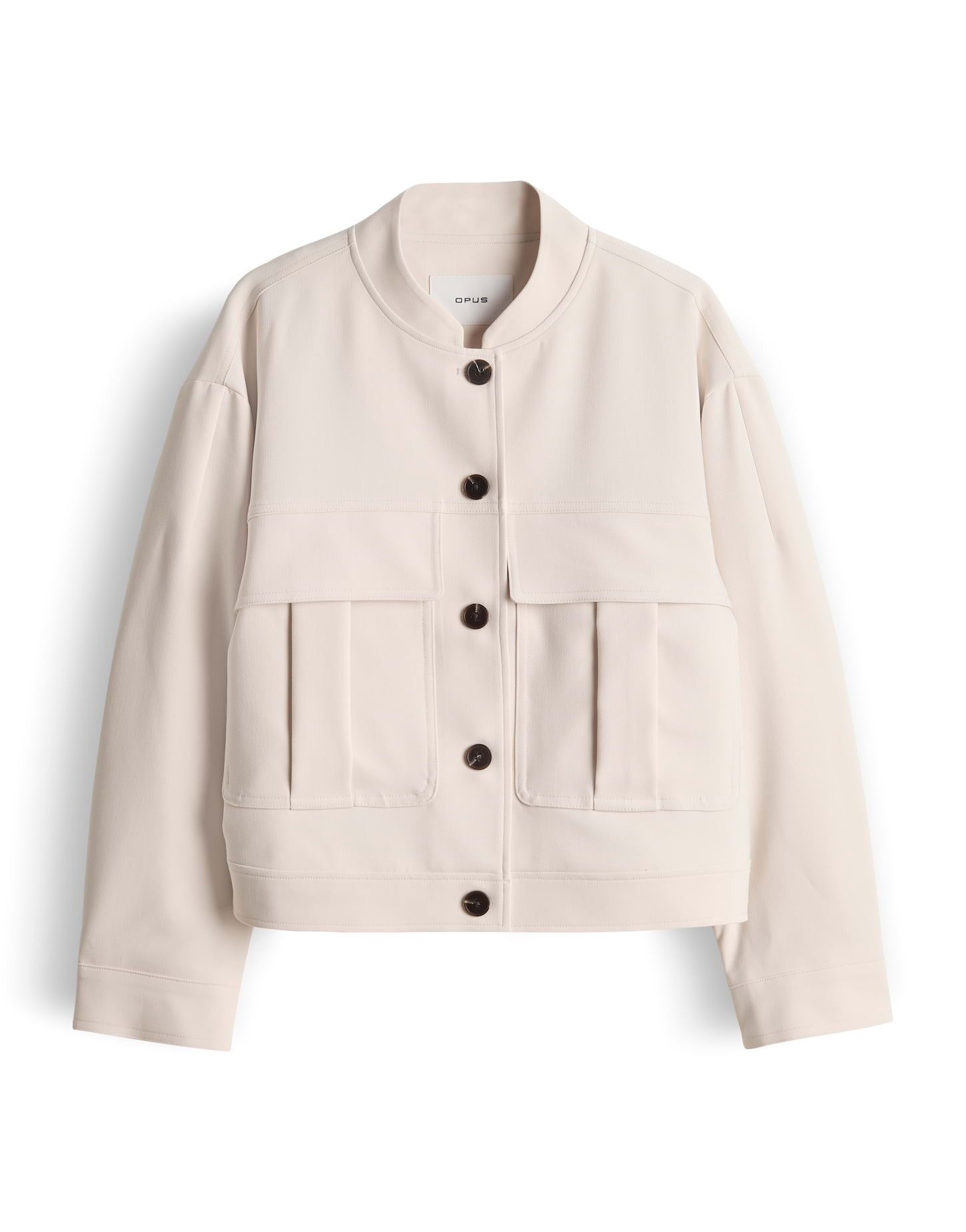 OPUS Jackenblazer Boxy Blousonjacke mit Cargodetails Lockere Passform, aufgesetzte Cargotaschen, Faltendetail am Rücken