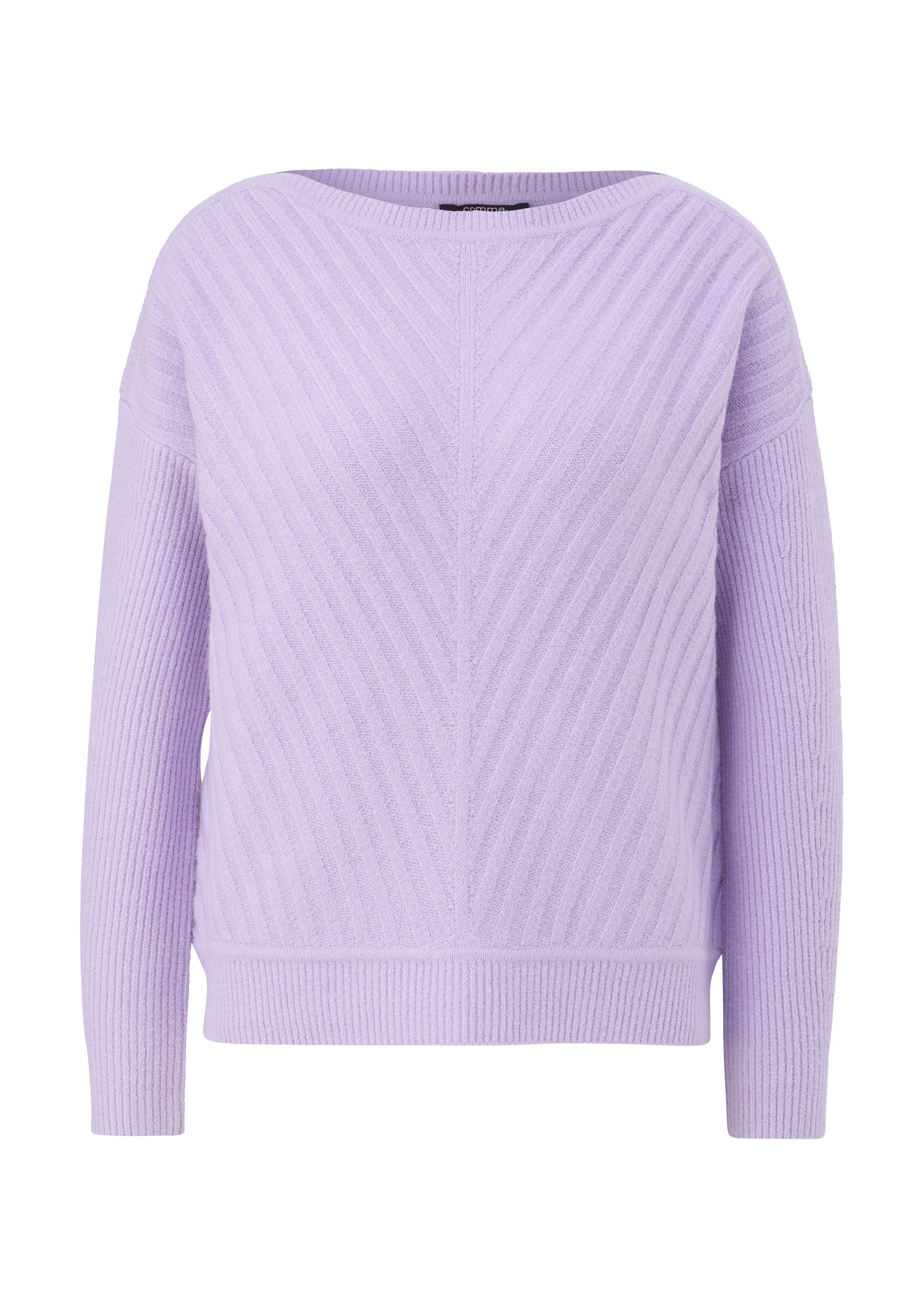 comma Longpullover Strickpullover Strickpullover mit überschnittenen Schult günstig online kaufen