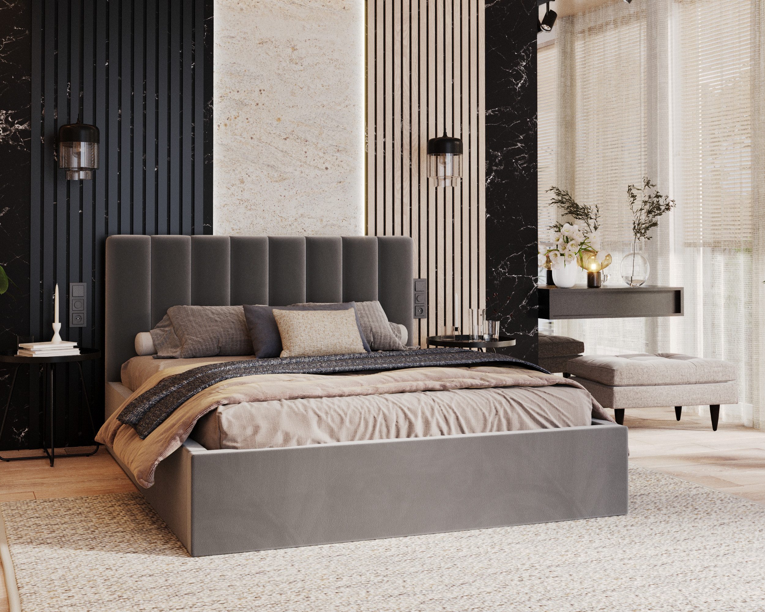 FDM Polsterbett Stauraumbett Bettgestell 90x200, 120x200, günstig online kaufen