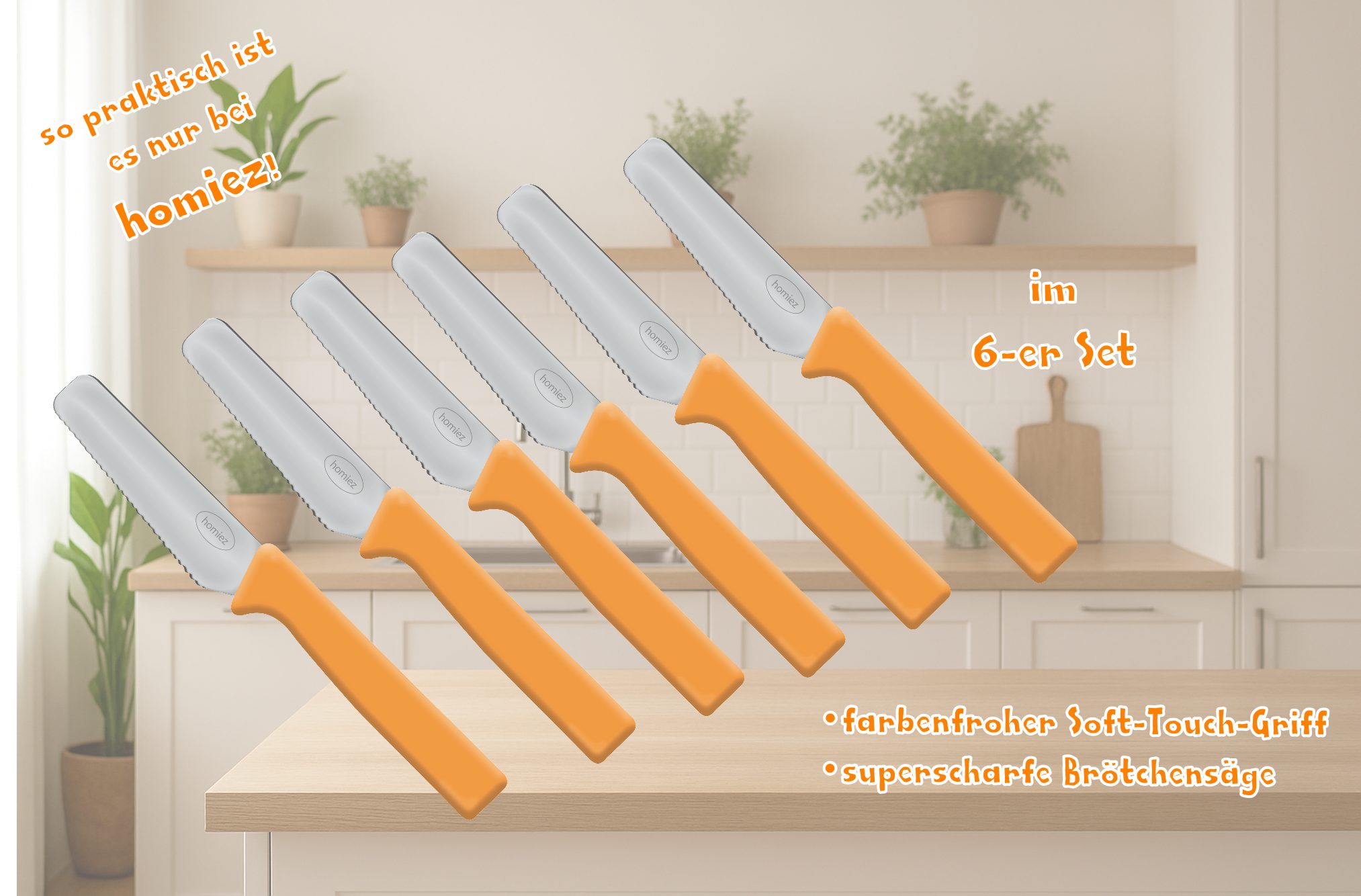 homiez Brötchenmesser KNIFE 6-er Set