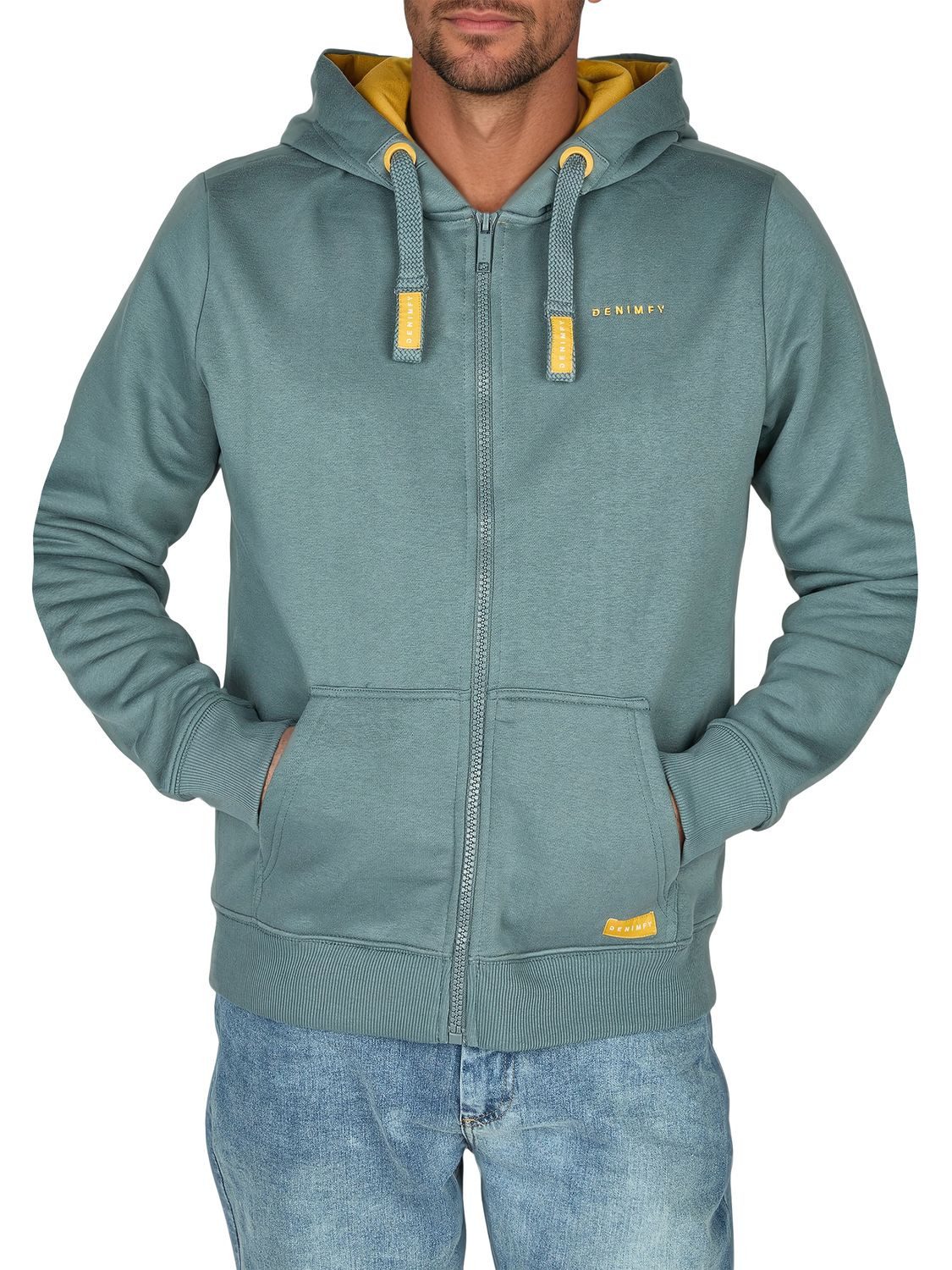 DENIMFY Kapuzensweatjacke Herren Sweatjacke DFLeo Regular Fit Hoodie mit Kängurutasche