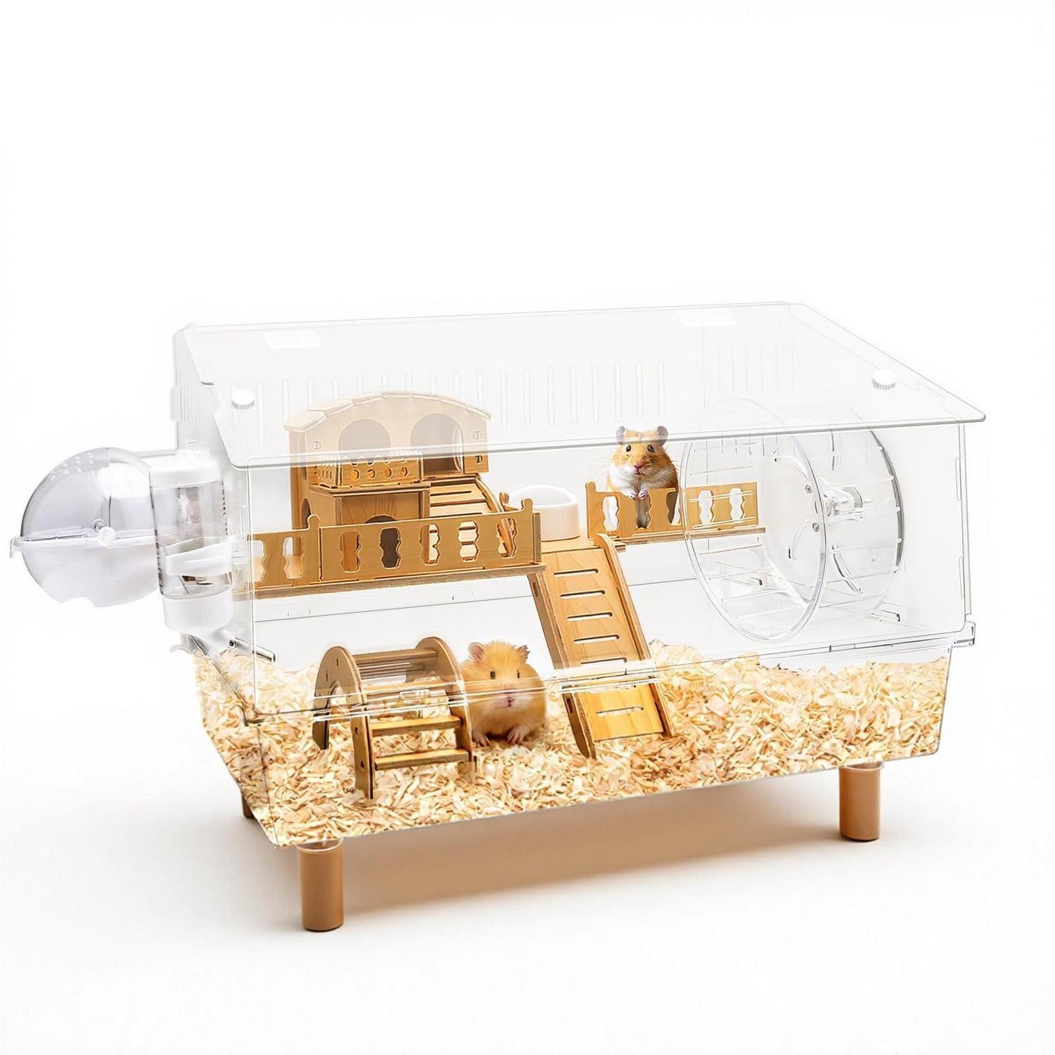 LuxusKollektion Kleintierkäfig Hamsterkäfig 2-stöckig Acryl Transparent