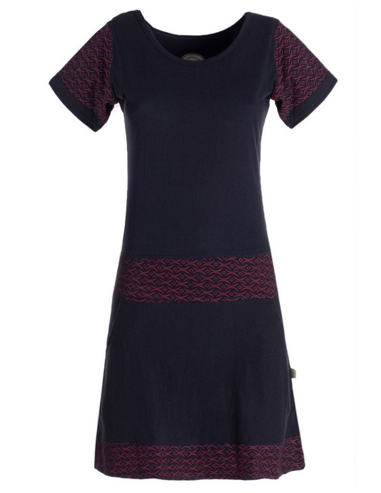 Vishes Minikleid Damen Longshirt Kleid kurzarm Mini-Kleid Sommer-Kleid T-Shirtkleid Boho, Goa, Guru Style