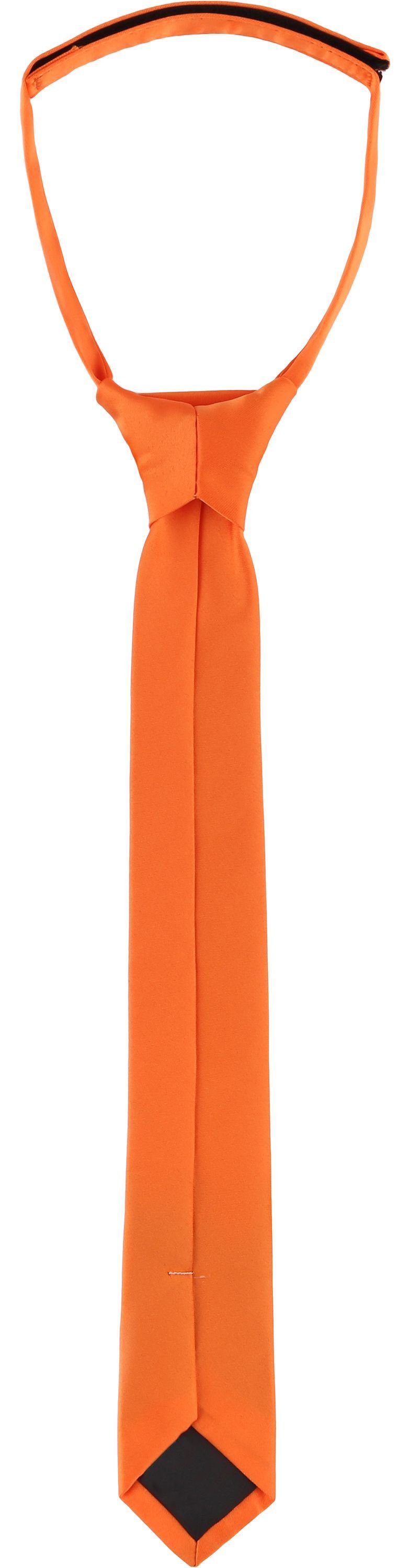Jungen Krawatte Kinder Krawatte (31cm x Ladeheid (Set, Orange 4cm) KJ 1-St)