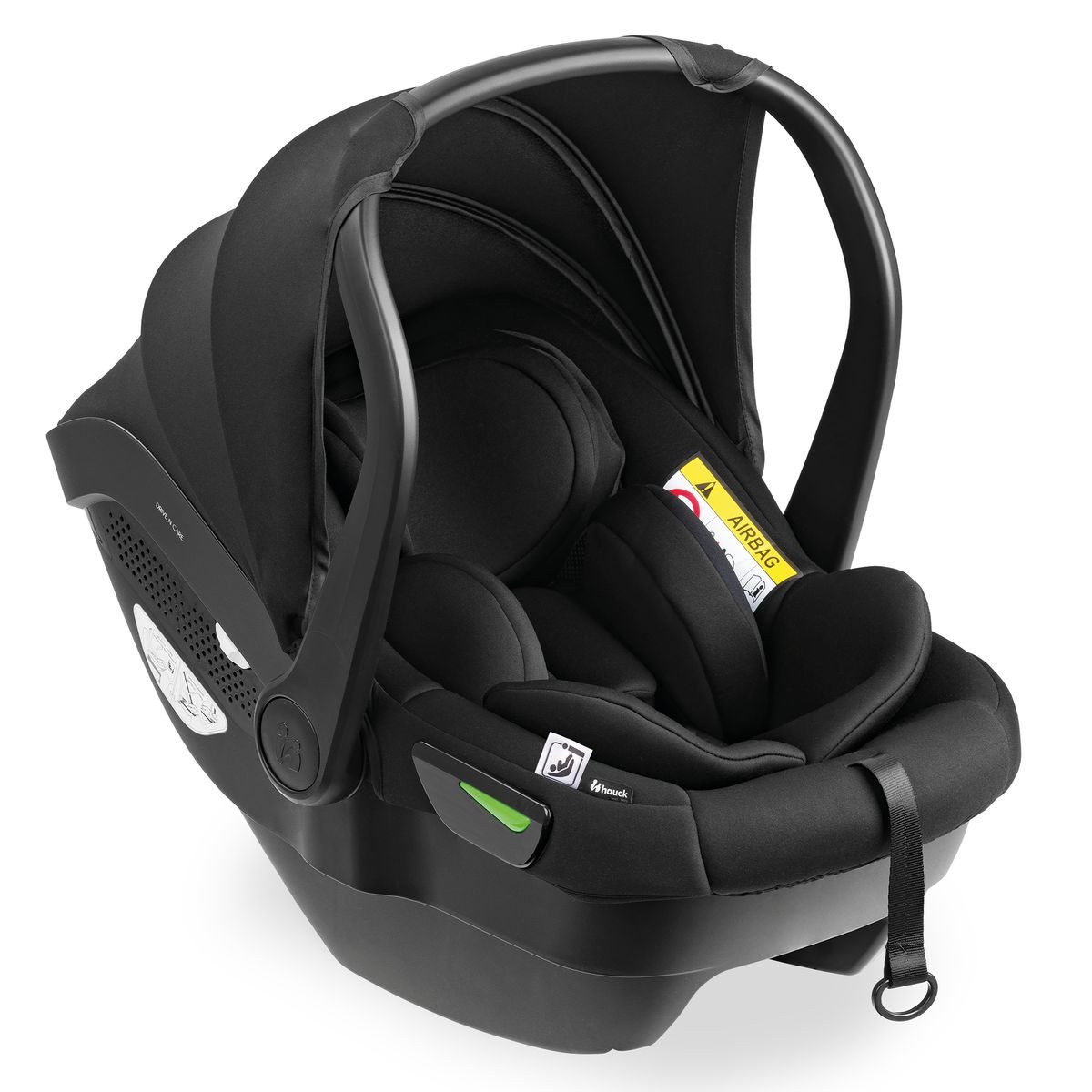 Hauck Babyschale Drive N Care - Black, Baby Autositz ab Geburt bis 13 kg (40 - 87 cm) inkl. Sitzverkleinerer