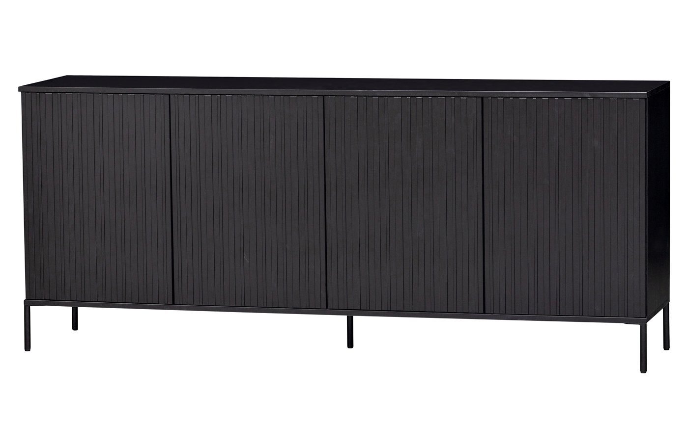 WOOOD Sideboard New Gravure - 200 cm - Kiefer Schwarz, FSC®-zertifiziert, Made in Holland