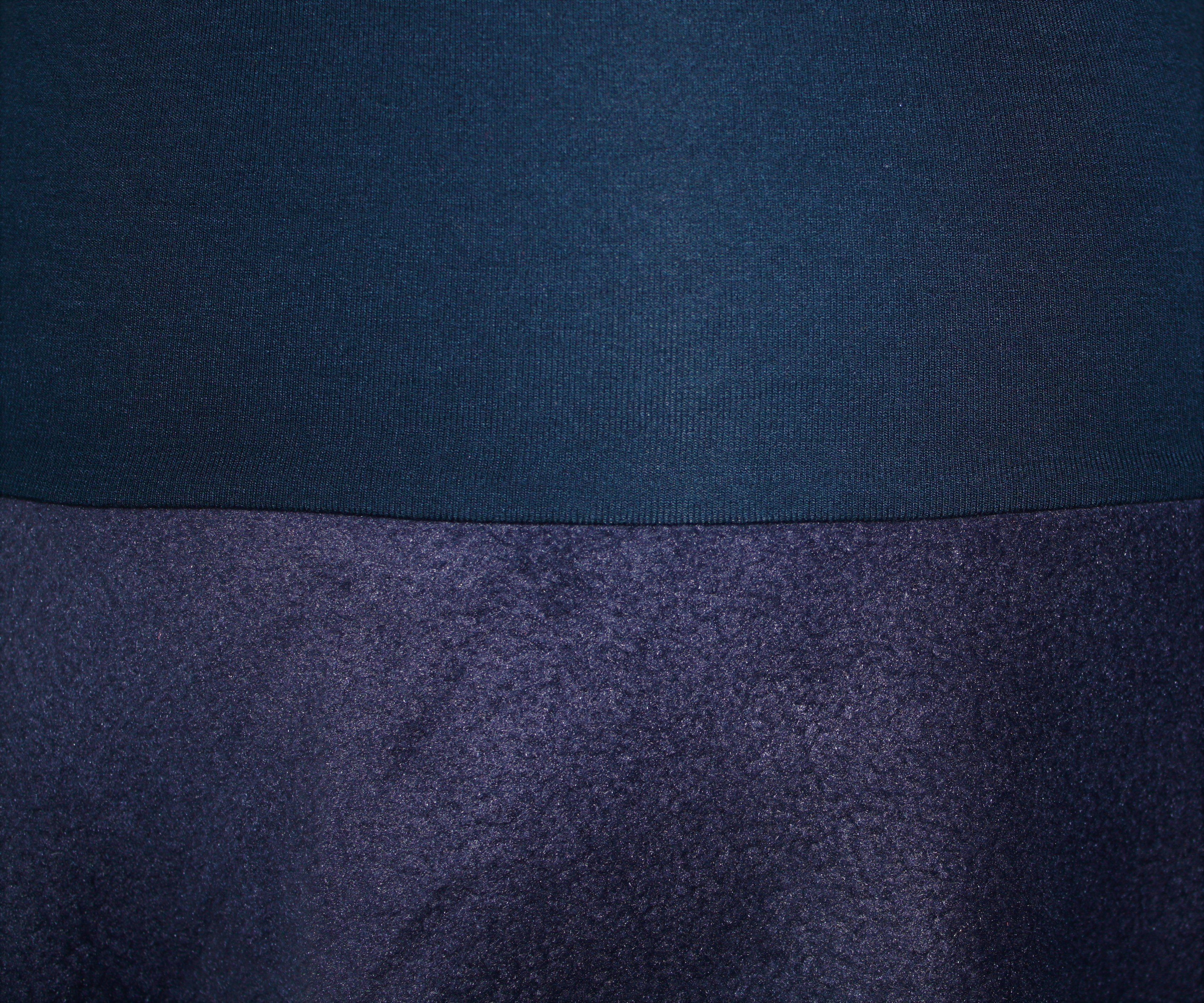 57cm dunkle design Bund elastischer Dunkelblau A-Linien-Rock Fleece Blau Bund
