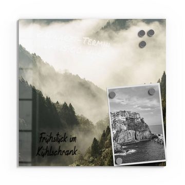 DEQORI Magnettafel 'Nebel in den Bergen', Whiteboard Pinnwand beschreibbar