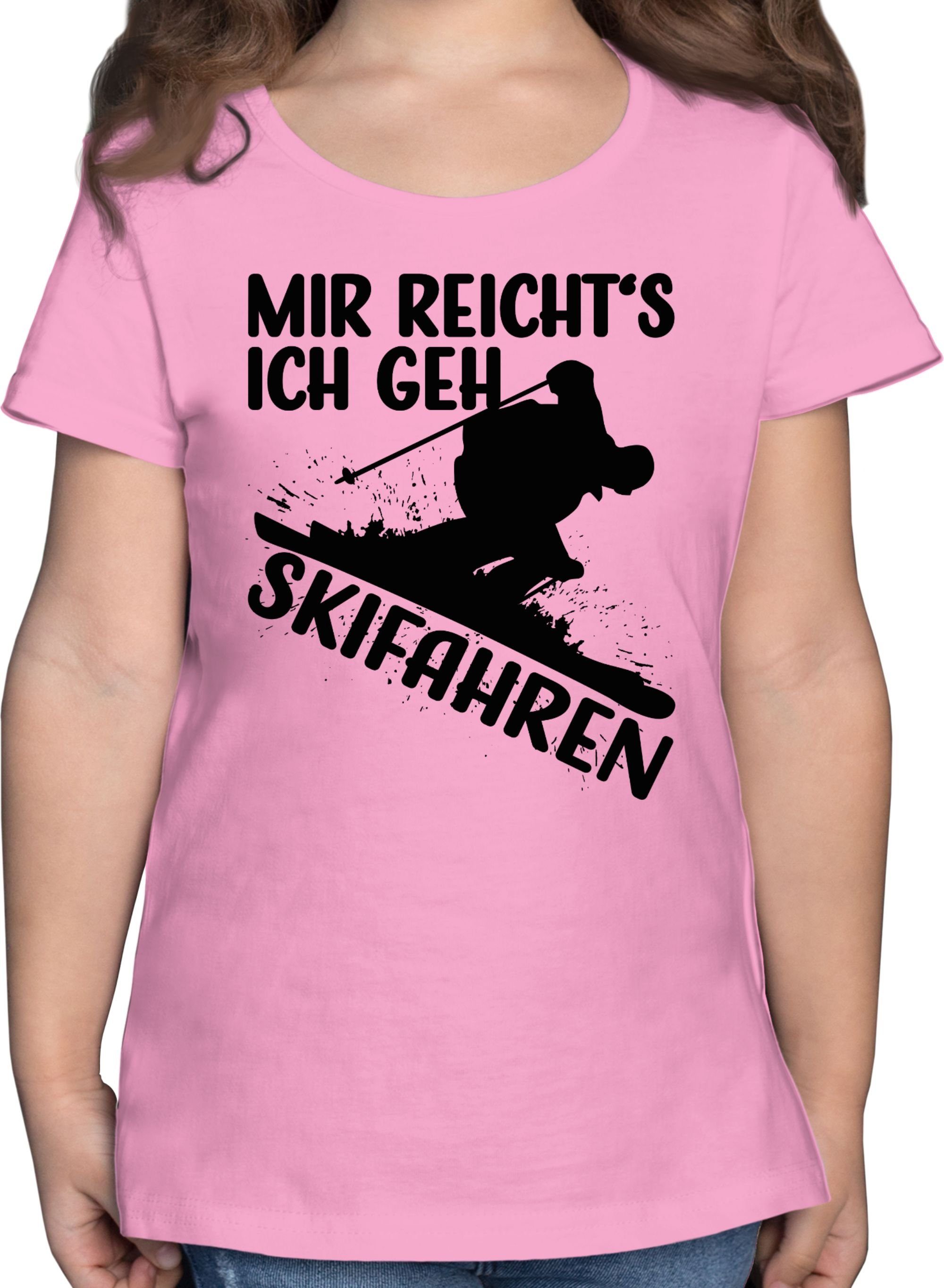 Shirtracer T-Shirt Mir reicht's ich geh Skifahren Kinder Sport Kleidung 1 Rosa