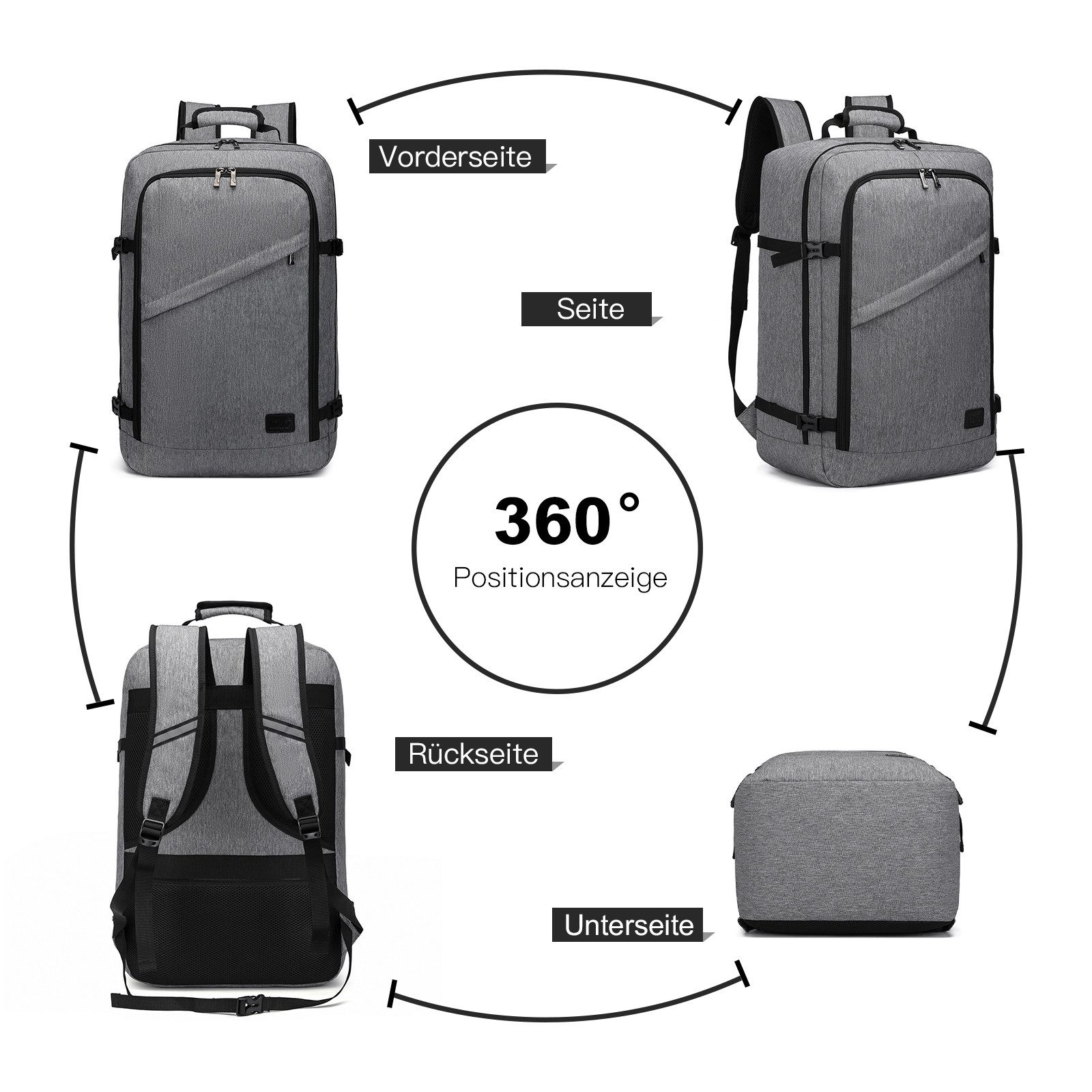 KONO Rucksack Handgepäck-Rucksack mit vielen Fächern Leichtgewicht günstig online kaufen