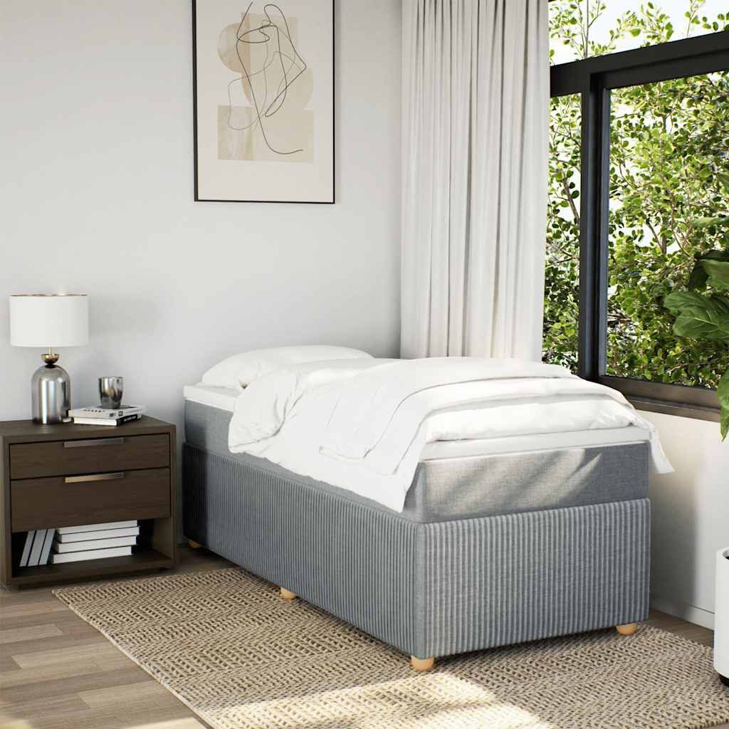 vidaXL Bett Boxspringbett mit Matratze Hellgrau günstig online kaufen