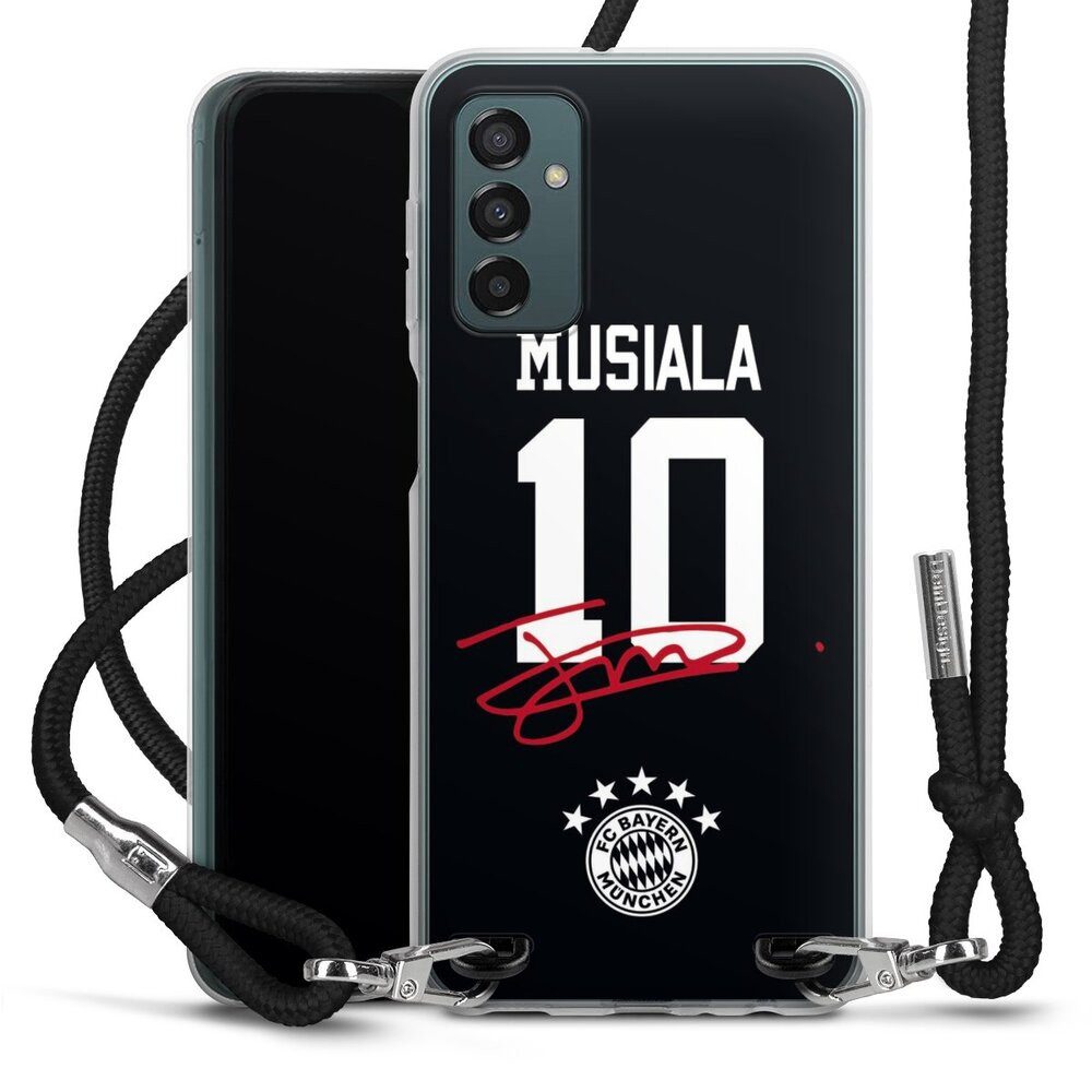 DeinDesign Handyhülle FC Bayern München Jamal Musiala FCB Musiala 10, Samsung Galaxy M23 5G Handykette Hülle mit Band Case zum Umhängen