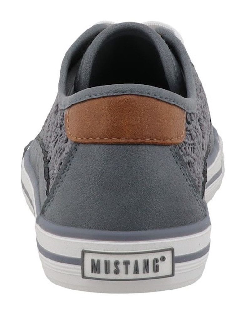 Mustang Shoes Winona Sneaker Freizeitschuh, Halbschuh, Schnürschuh mit Makramee-Stickerei