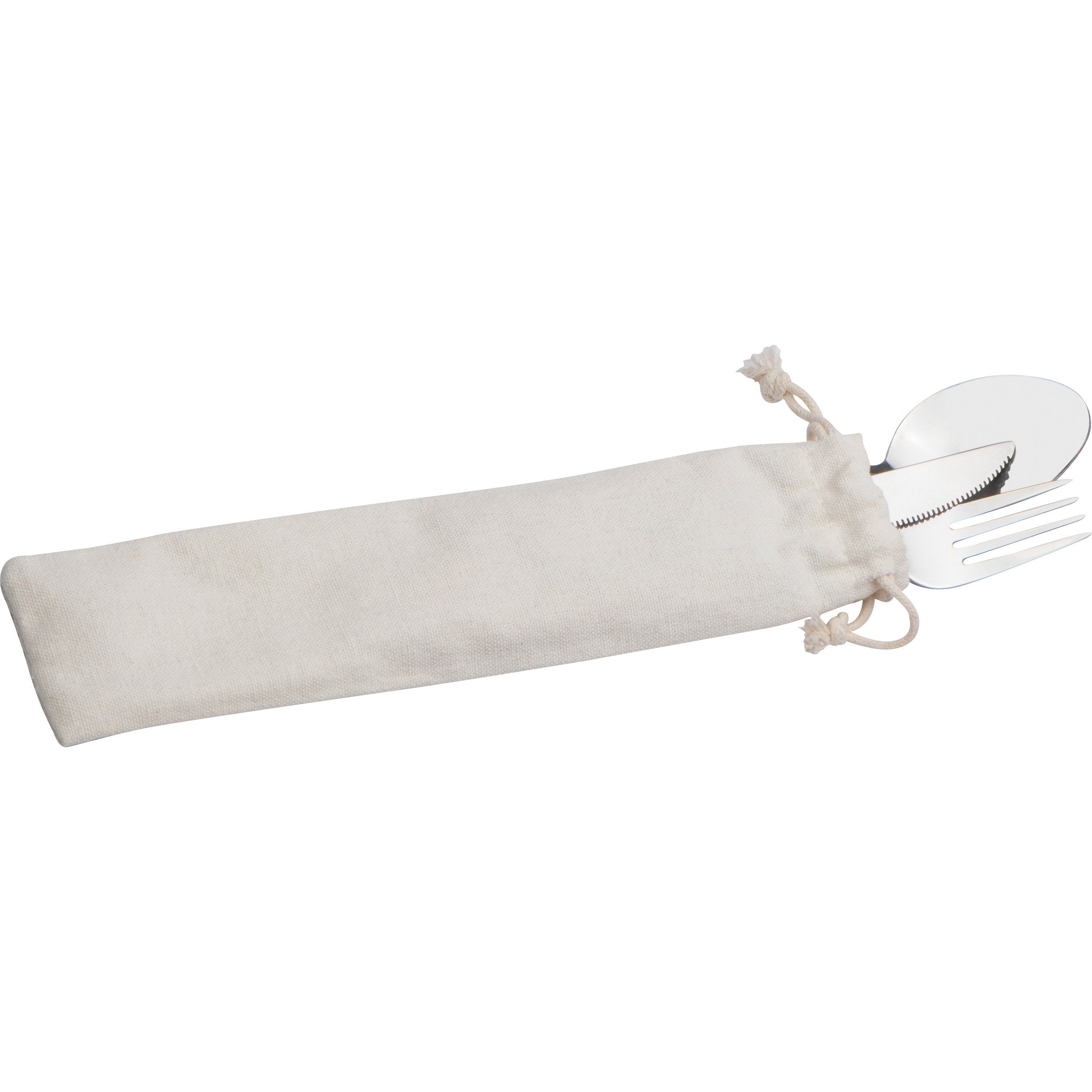 Macma Besteck-Set Besteckset in einem Baumwolltäschchen / Löffel, Gabel und Messer – Bild 2 von 5