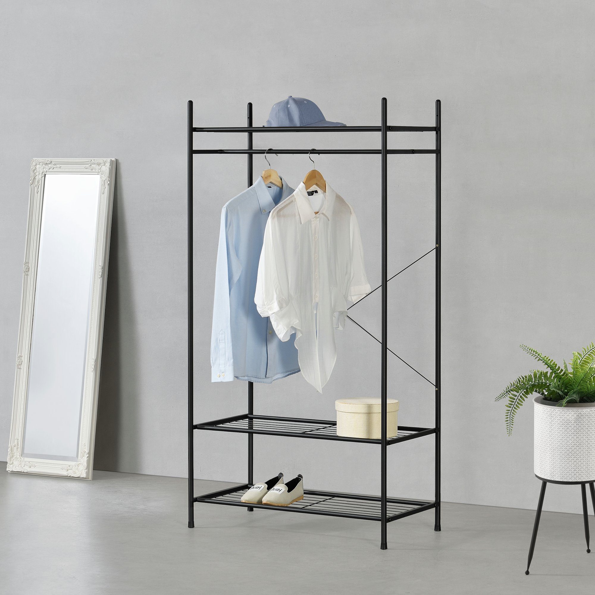 en.casa Garderobenständer, »Irura« Kleiderständer 150x80x40cm 3 günstig online kaufen