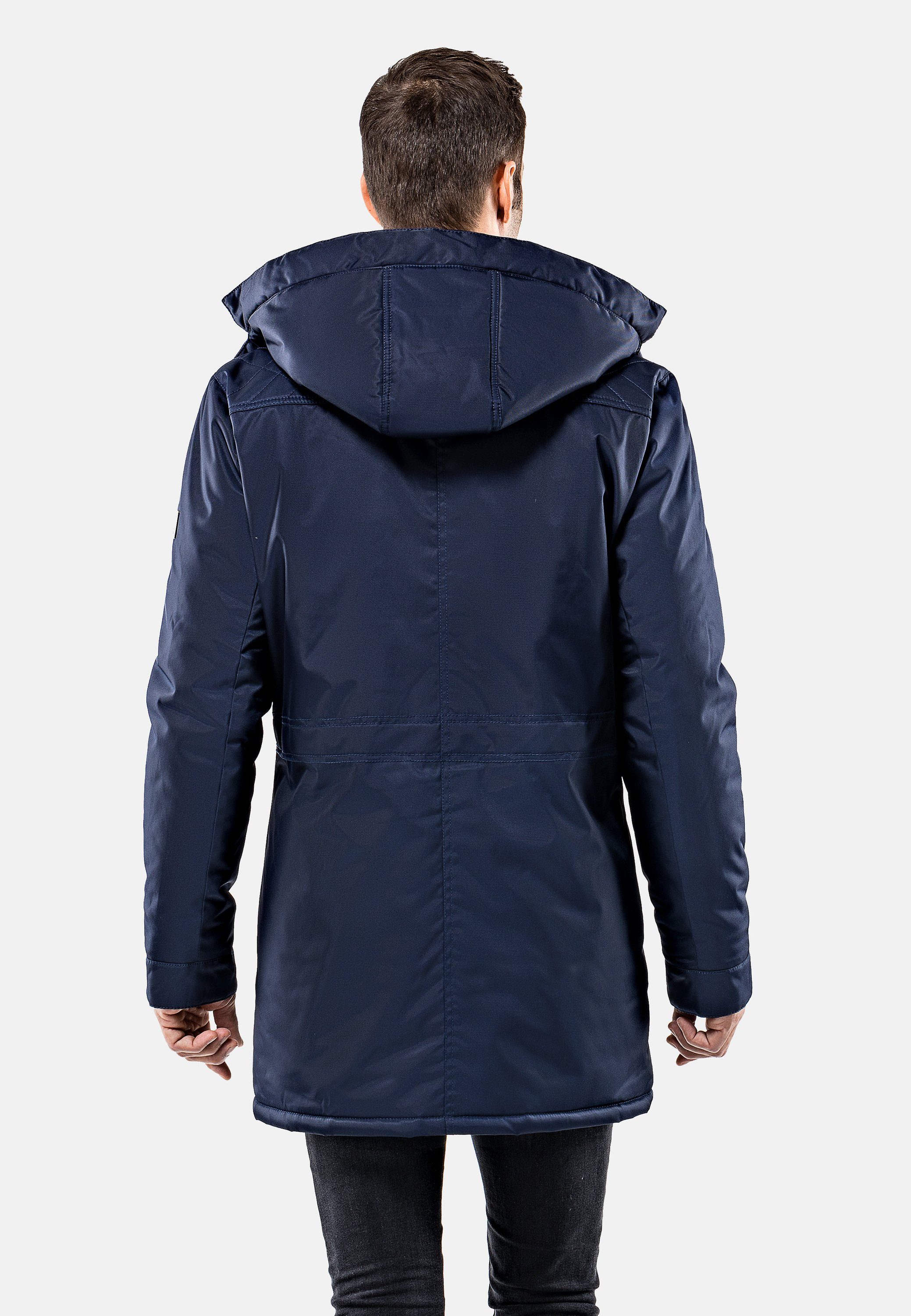 Vincenzo Boretti Winterjacke Stehkragen mit abnehmbarer Kapuze