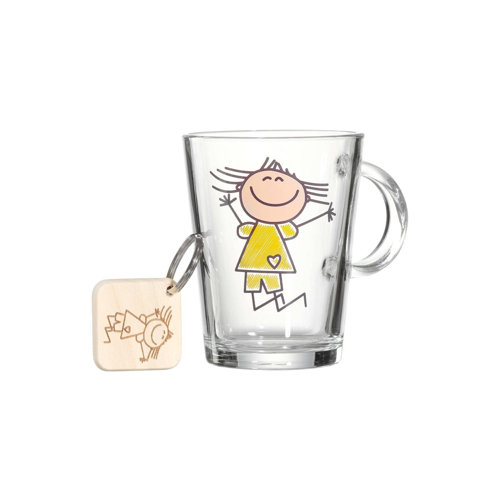 Ritzenhoff & Breker Kinderbecher Best Friends Kinderbecher mit Schlüsselanhänger, 1-tlg., Glas