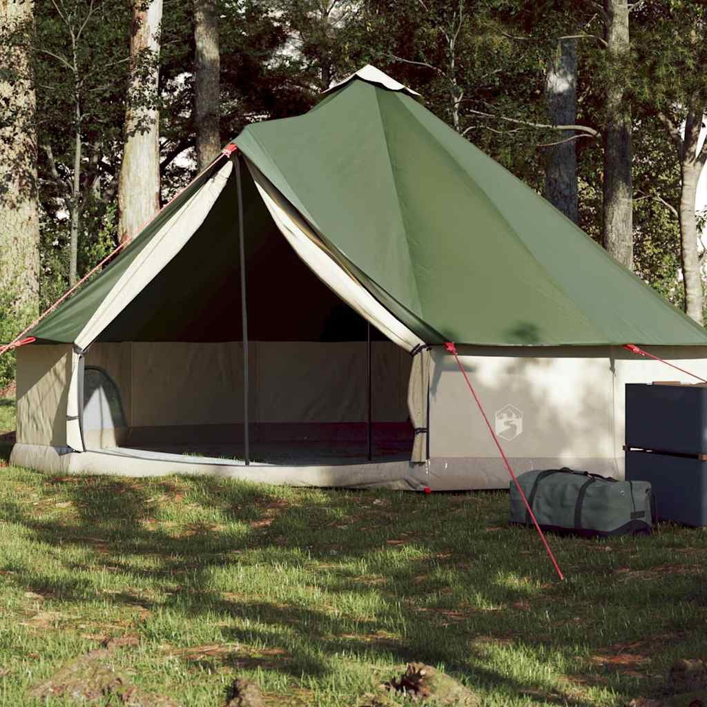 vidaXL, Tipi-Familienzelt 6 Personen Grün Wasserdicht