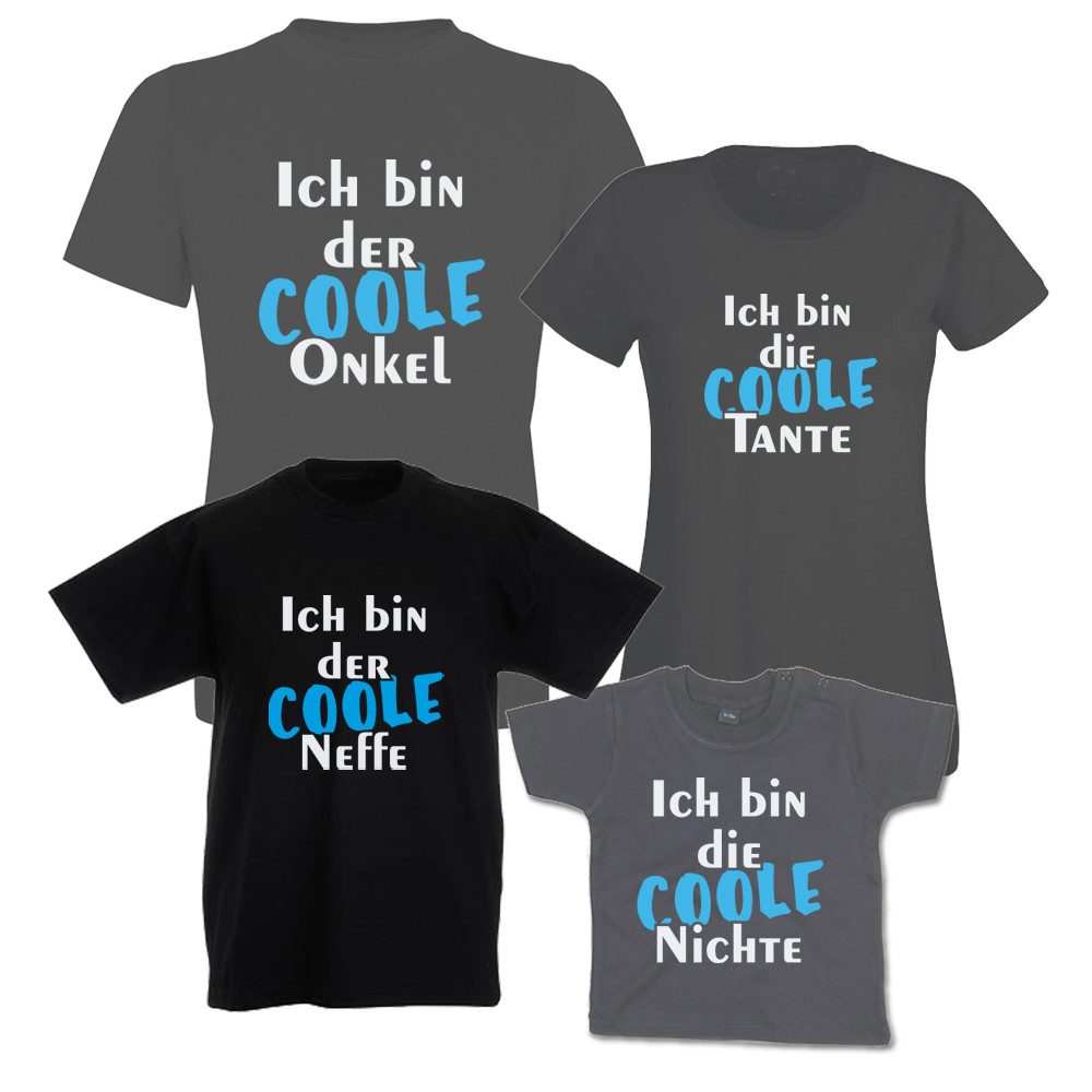 G-graphics T-Shirt Coole Tante, Cooler Onkel, Coole Nichte & Cooler Neffe (Familienset, Einzelteile zum selbst zusammenstellen) Kinder- & Erwachsenen-T-Shirt-Set mit Frontprint