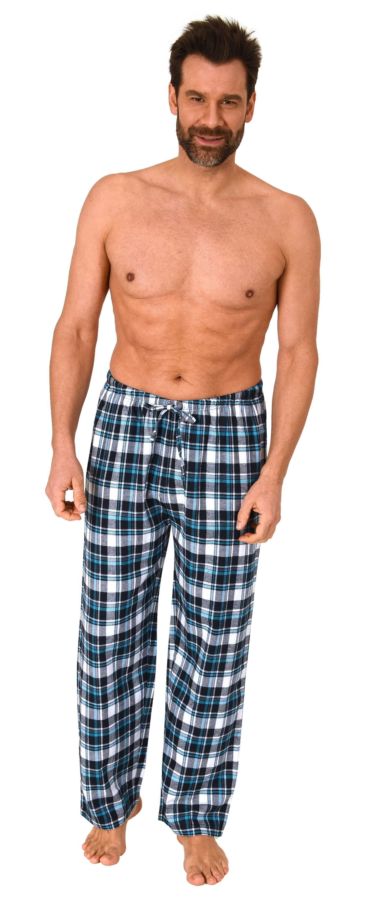 Normann Pyjama Herren Flanell Schlafanzug Hose in Karo-Optik günstig online kaufen