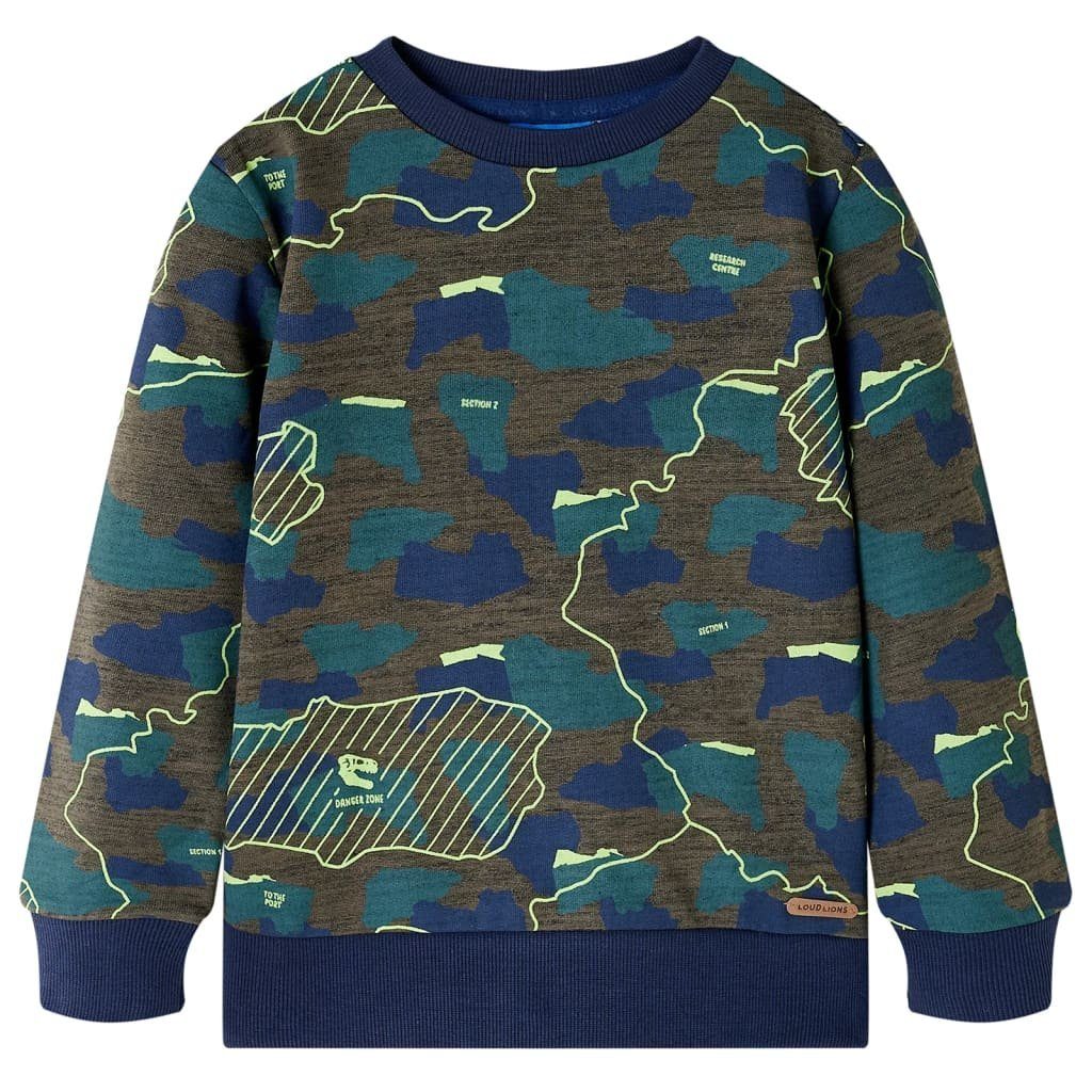 vidaXL Sweatshirt Kinder-Sweatshirt Dunkles Khaki Melange 116