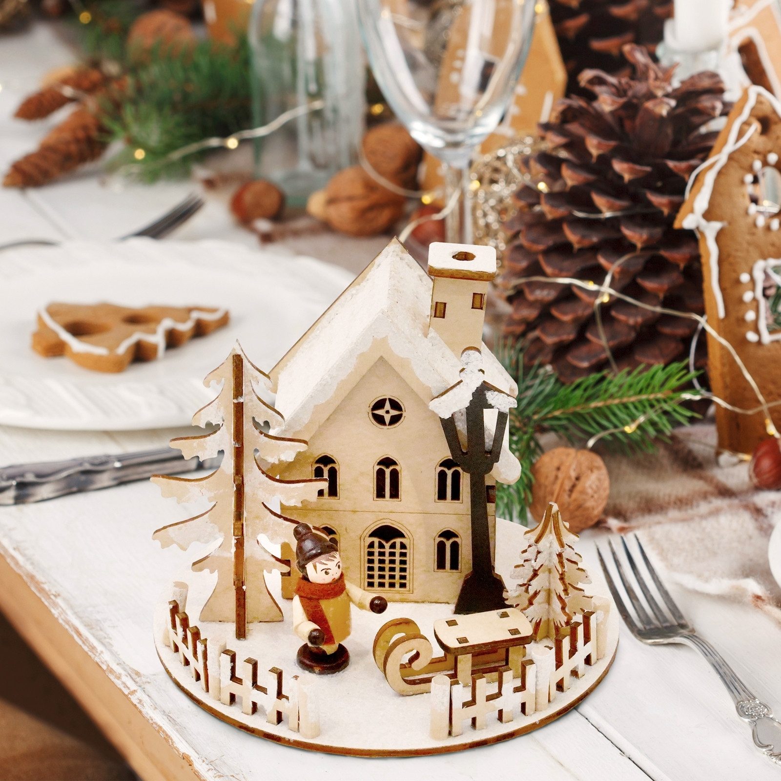 HTI-Living Weihnachtsszene LED Weihnachtsdeko Schlittenjunge, Leuchtdeko ba günstig online kaufen