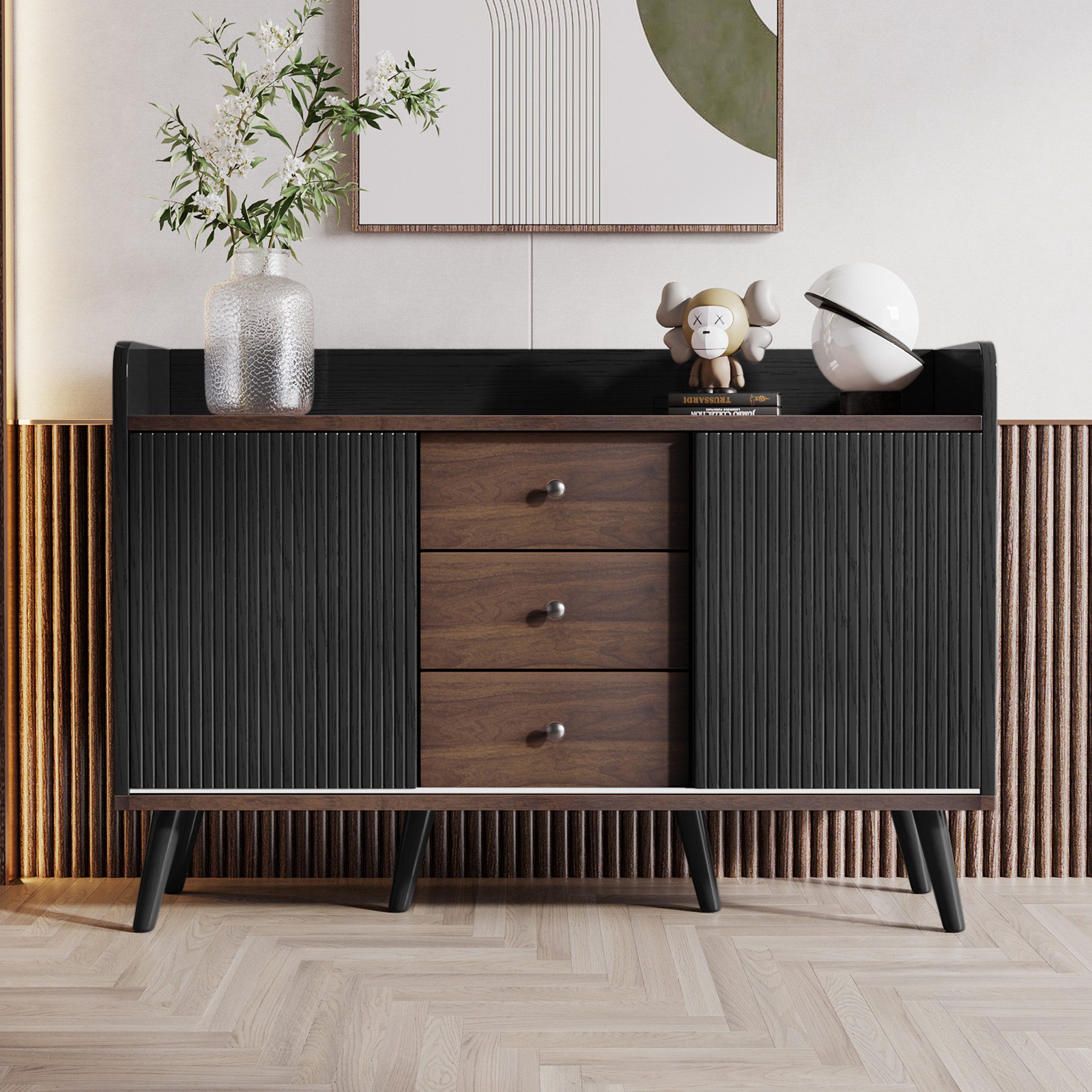 Merax Sideboard in Holzoptik für Wohnzimmer & Schlafzimmer, Kommode mit ges günstig online kaufen
