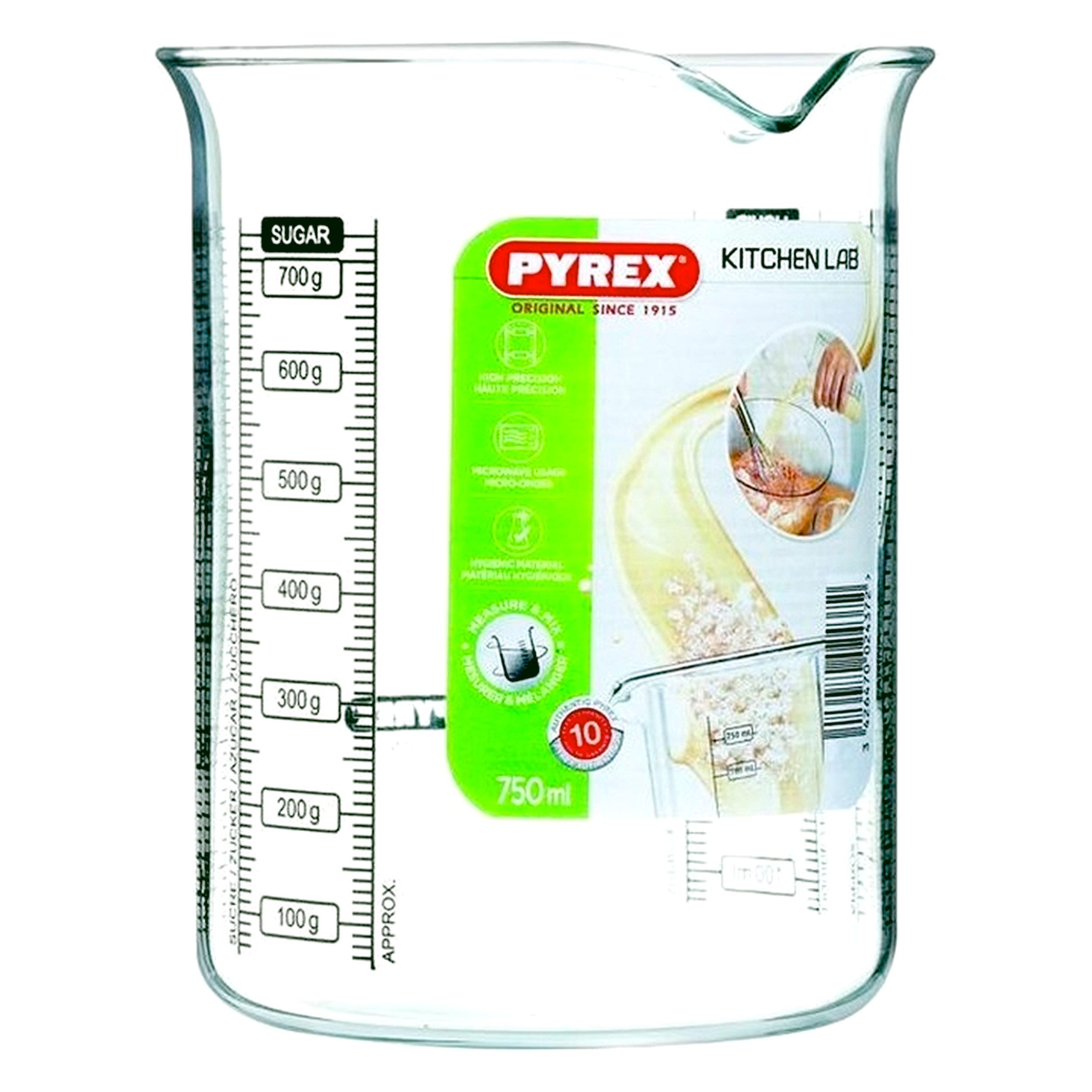 PYREX Messbecher Pyrex Kitchen Lab Messbecher 0.75L – Glas Messkanne hitzebeständig, Glas, (1-St)