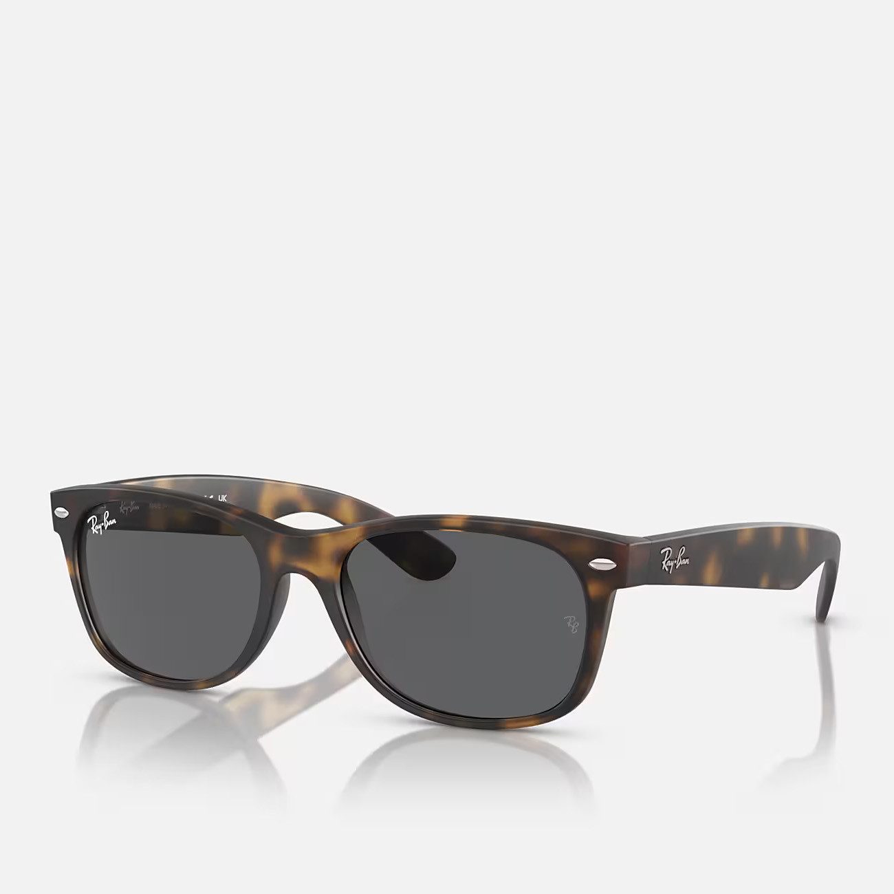 Ray-Ban Sonnenbrille Ray-Ban New Wayfarer Rubber Havana Dark Grey 55 mm