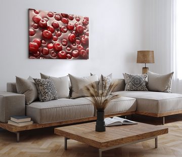 Sinus Art Leinwandbild 120x80cm Wandbild auf Leinwand Kirschen Marmelade Rot Küche Frucht, (1 St)