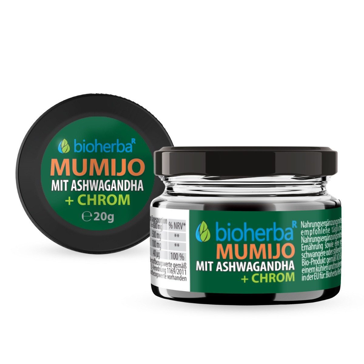 BIOHERBA R Mumijo Extrakt Shilajit mit Ashwagandha 20g Nahrungsergänzungsmittel