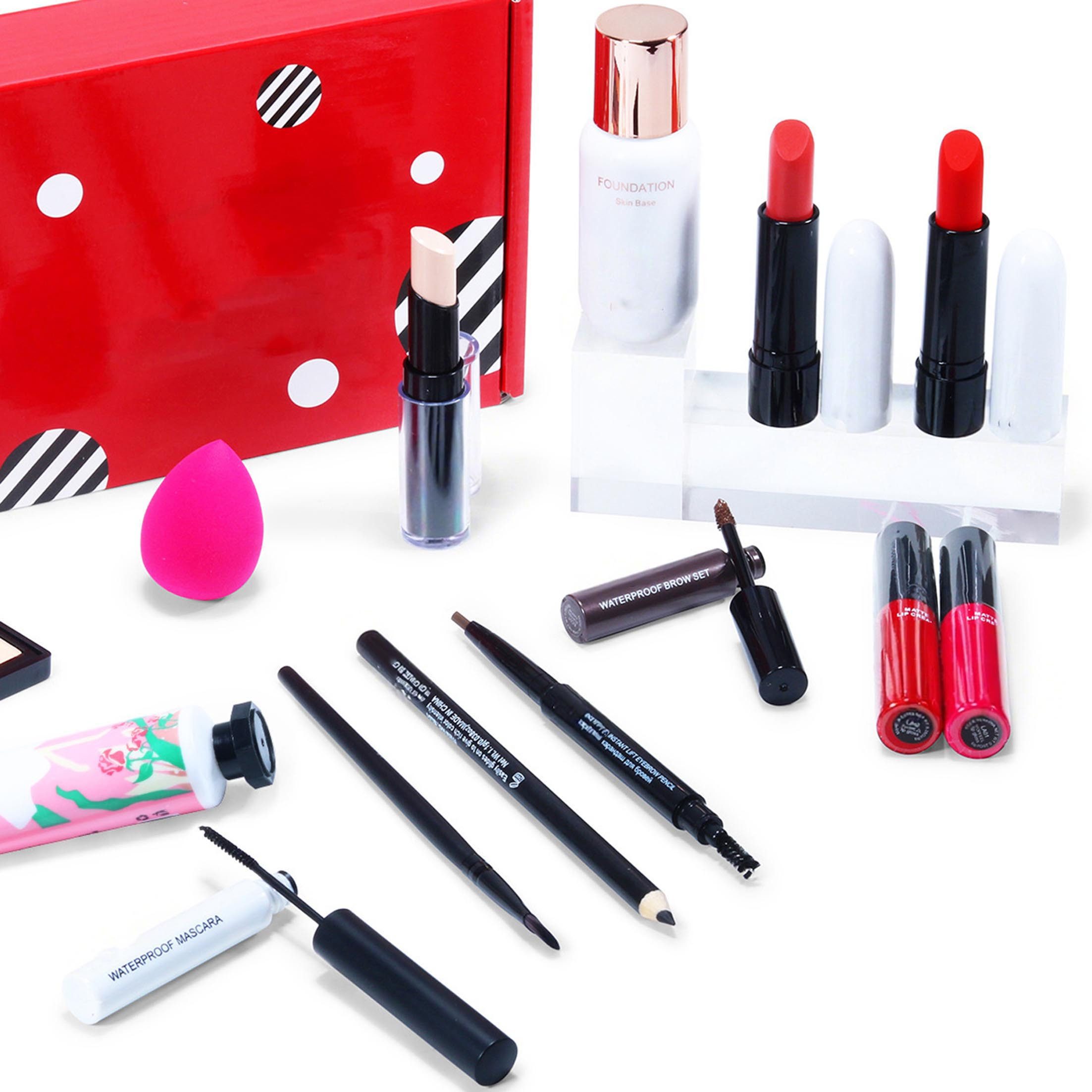 KINSI Make-up Set Schminkset Geschenkset, Einsteiger Schminkset, 14-tlg., leichtes Schminkset Komplettset, Must Have Set für Makeup-Trägerinnen