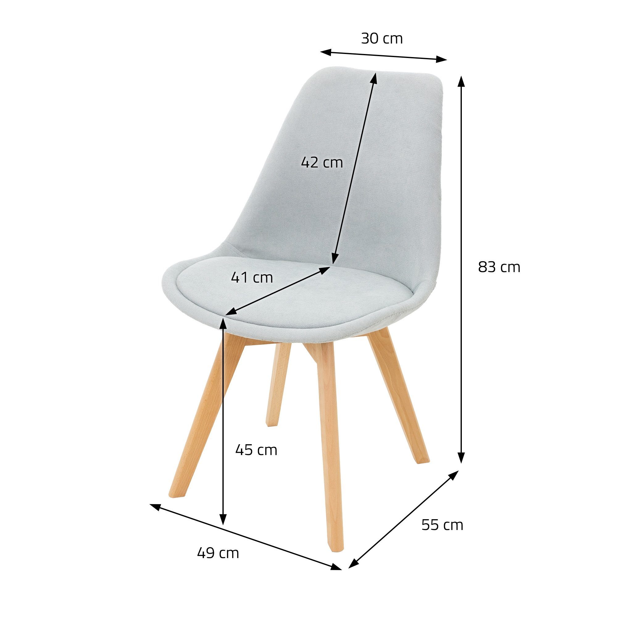 ML-DESIGN Stuhl Esszimmerstühle Polsterstuhl Set Wohnzimmerstühle Retro Leinen (8er ergonomisch Set), Sitzfläche aus Küchenstuhl Buchenholz-Beinen Grau 8er