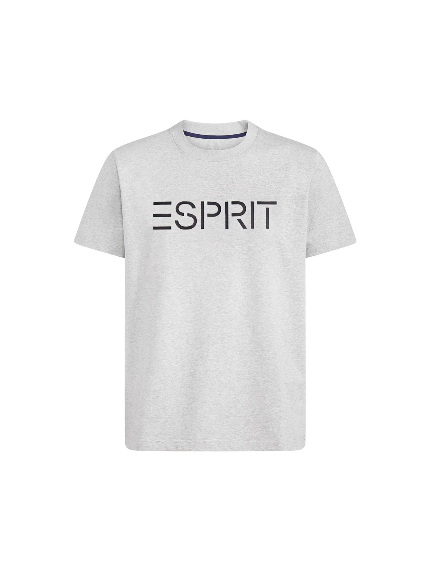 Esprit T-Shirt Unisex Logo-T-Shirt aus Baumwolljersey (1-tlg) LIGHT GREY